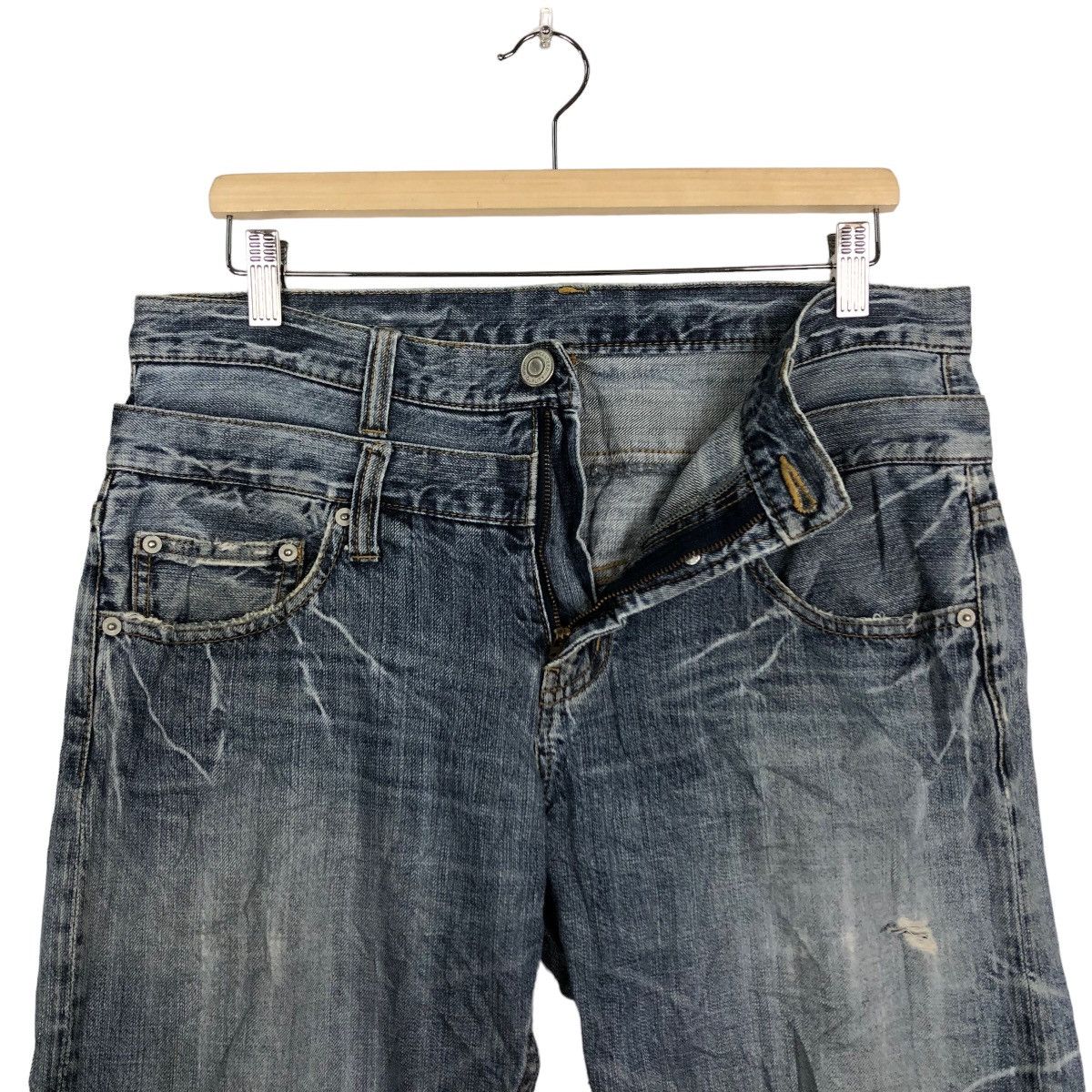 Japanese Brand Rare Distressed Denim Jeans Punk Design Inspire IsseyMiyake Size US 34 / EU 50 - 11 Thumbnail