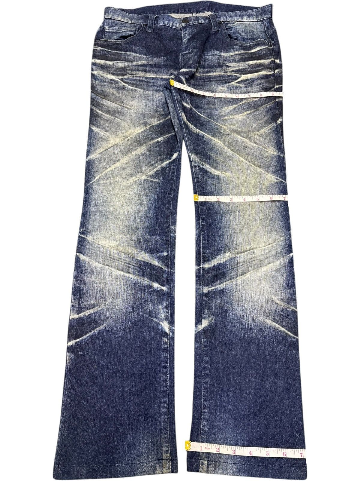 Tornado Mart Vintage Tornado Mart Indigo Wash Low Rise Flare Jeans Size 31" - 8 Thumbnail