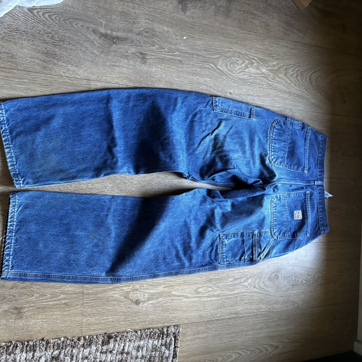 Carhartt Carhartt Faded & Distressed Loose Fit Carpenter Denim Size US 31 - 3 Thumbnail