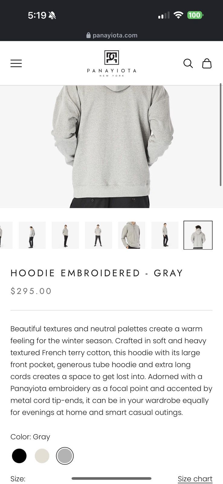 Other Panayiota hoodie embroidered - gray Size US M / EU 48-50 / 2 - 4 Thumbnail