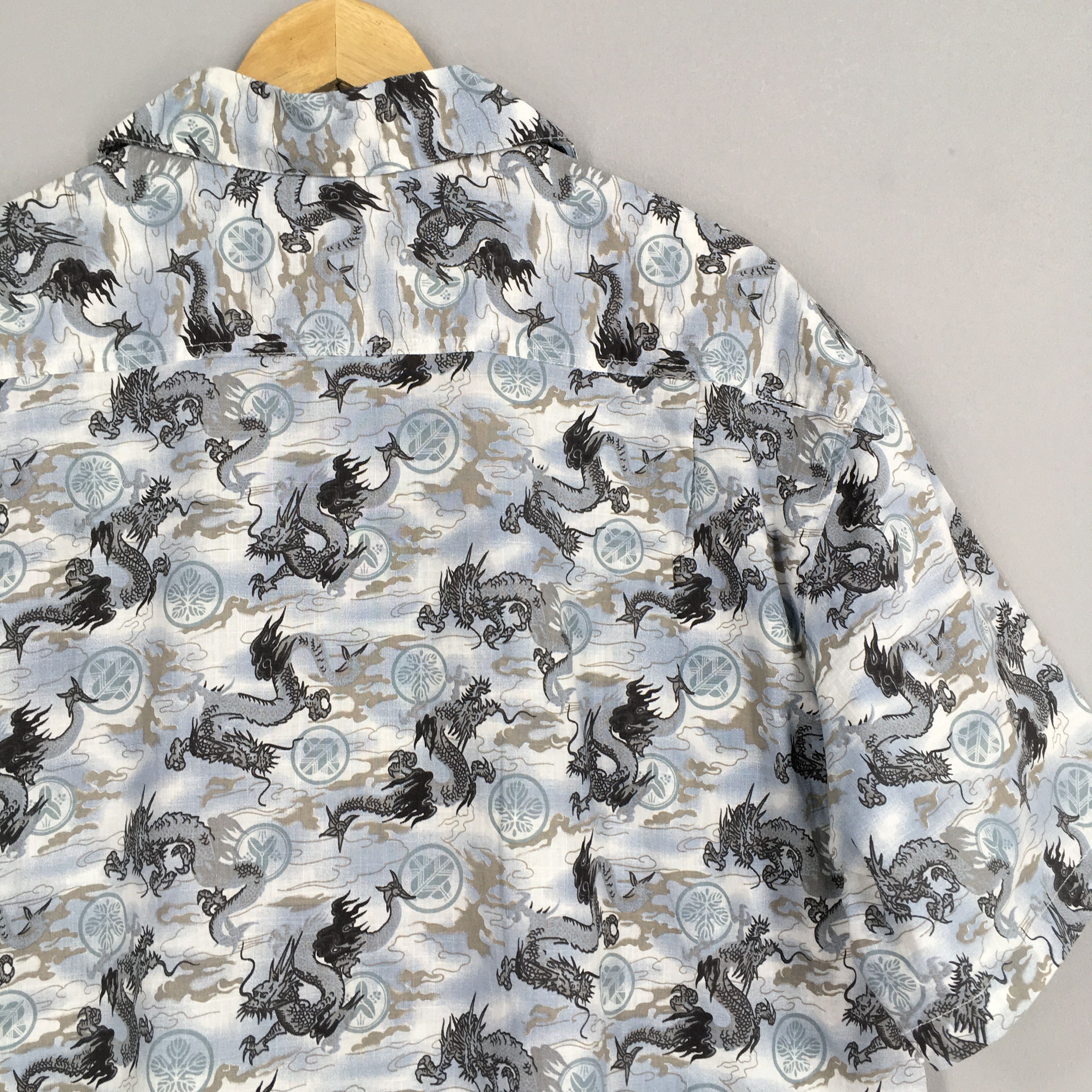 Vintage Vintage Hawaiian Japanese Dragon Raijin Cotton Shirt XLarge Size US XL / EU 56 / 4 - 8 Thumbnail