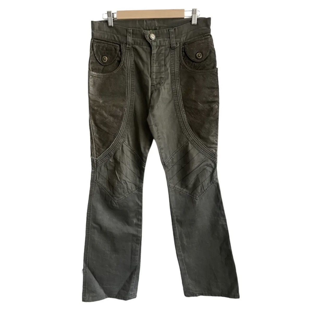 パンツ lgb ifsixwasnine kmrii leather pants IfSixWasNine 1of1 Lace-Up Pants with Crocodile Leather