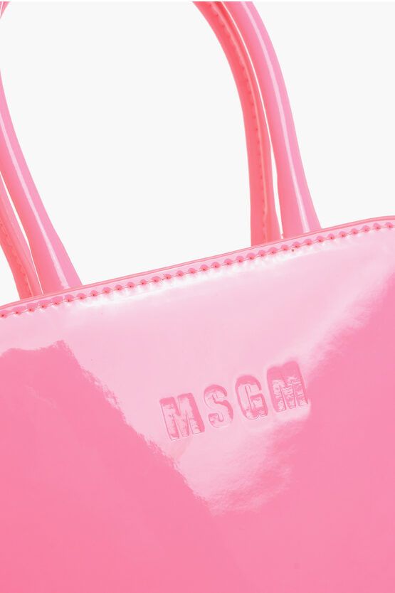 MSGM og1mm0724 Size: OS / Glossy Shoulder Strap Hand Bag in Pink Size ONE SIZE - 4 Thumbnail