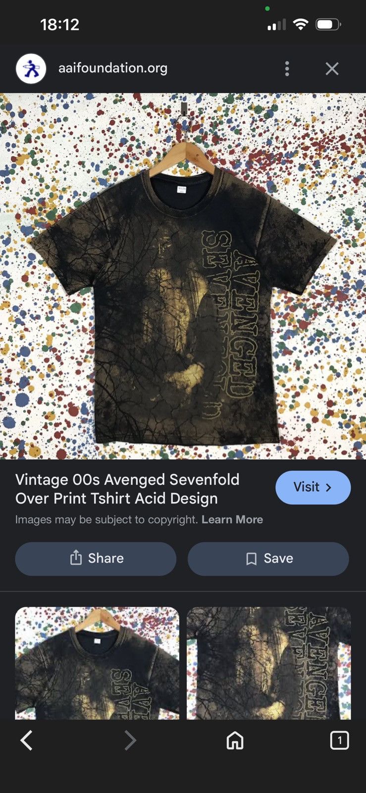 Band Tees Rare Avenged Sevenfold vintge tee Size US S / EU 44-46 / 1 - 10 Thumbnail