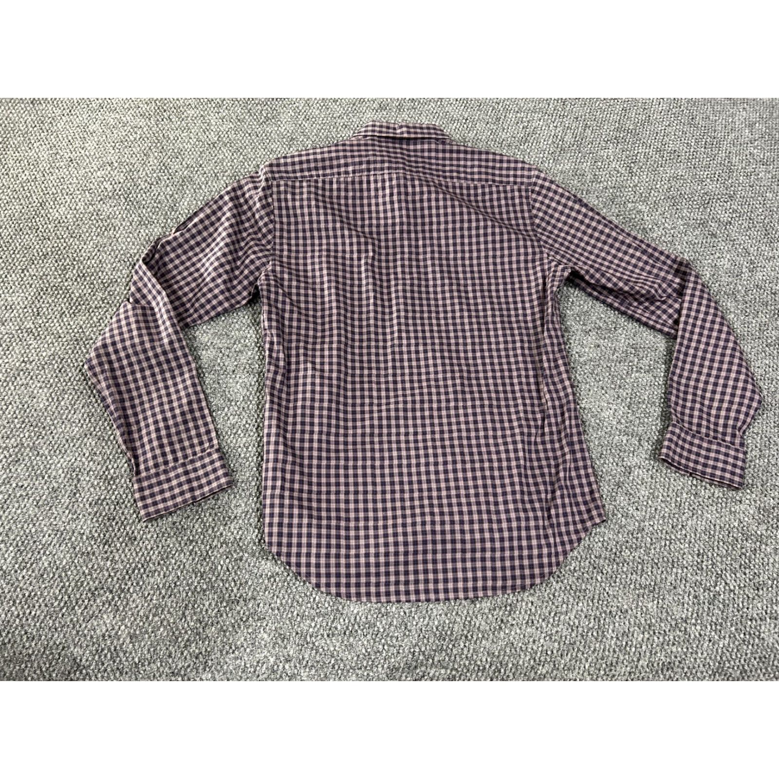 Theory Theory Shirt Mens Small Purple Blue Plaid Long Sleeve Button Up Cotton Casual Size US S / EU 44-46 / 1 - 6 Thumbnail