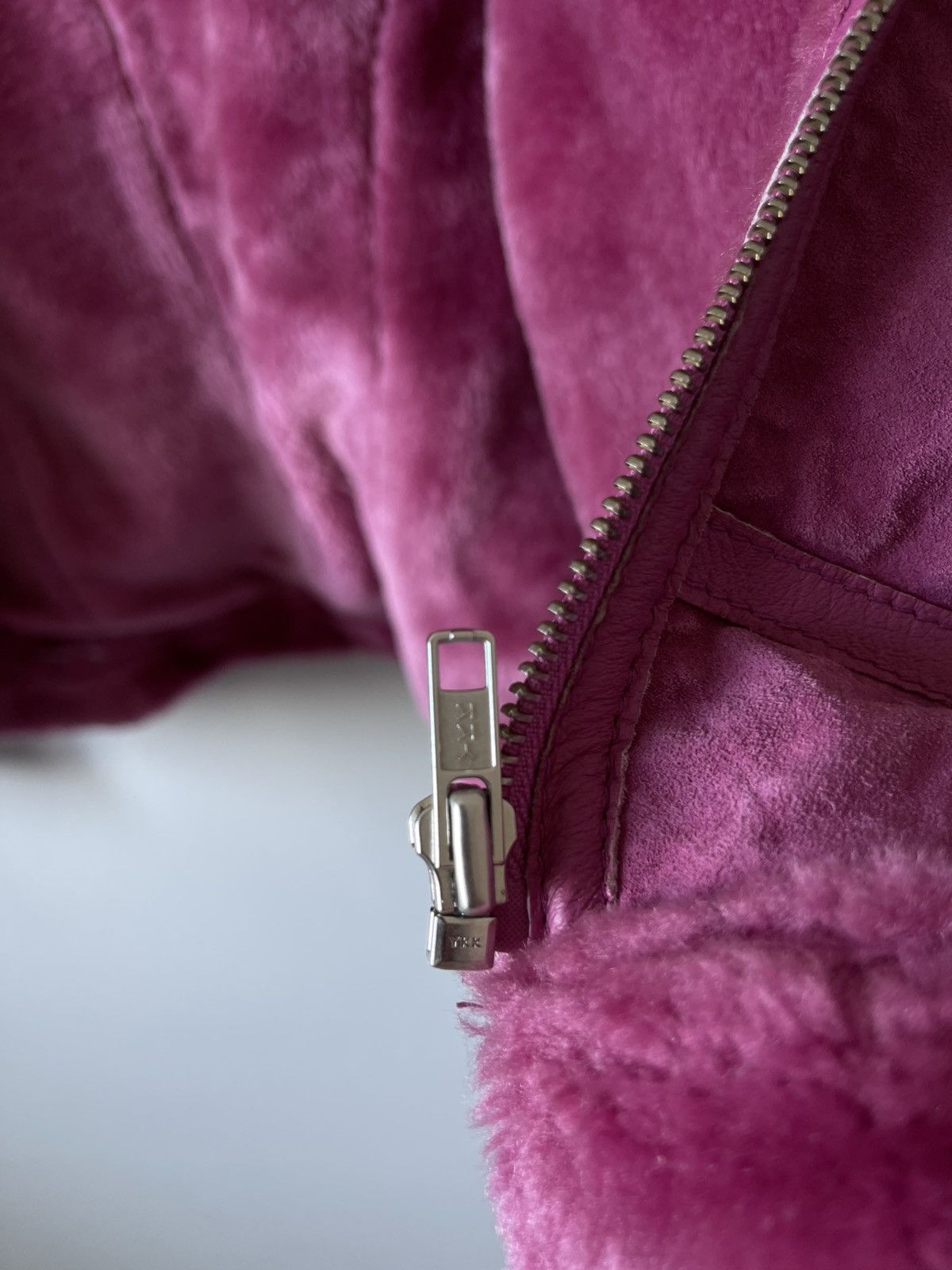 Japanese Brand Vintage Y2k Faux Fur Pink Suede Leather Japan Archive Jacket Size L / US 10 / IT 46 - 9 Thumbnail
