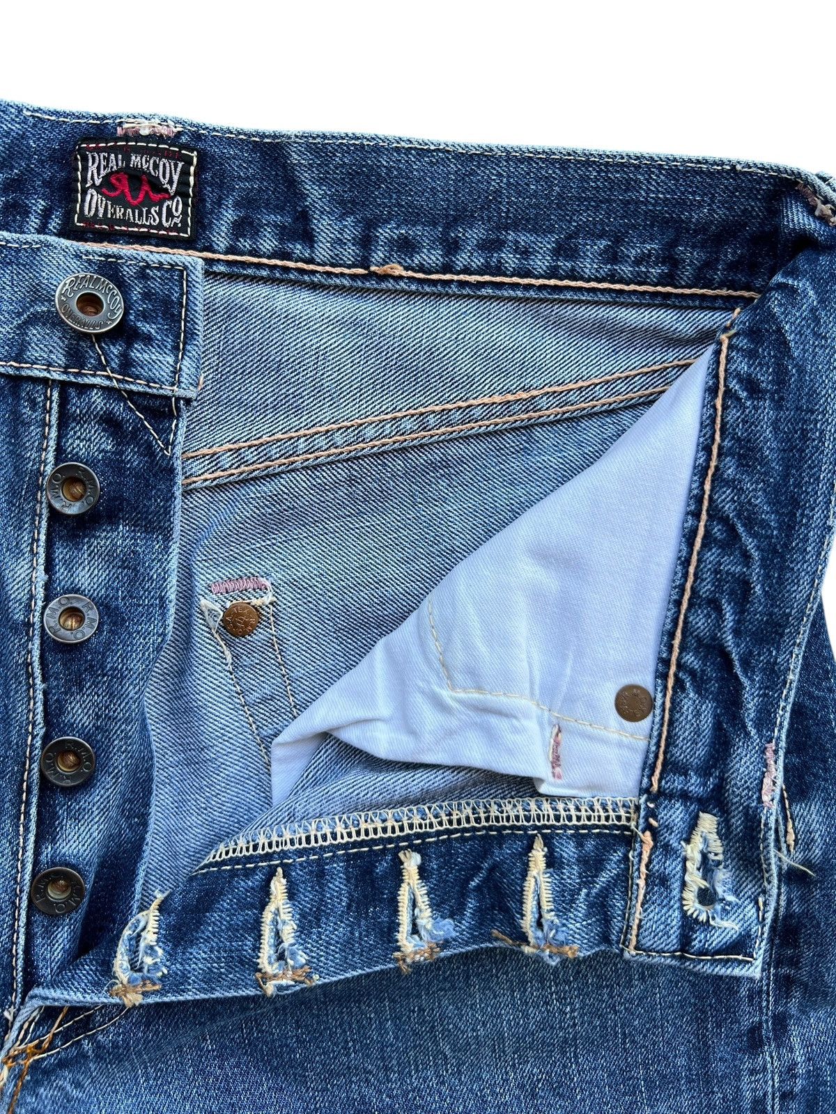 The Real McCoy's Vintage Real Mccoy Japan Selvedge Faded Denim Jeans 30x32 Size US 30 / EU 46 - 10 Thumbnail