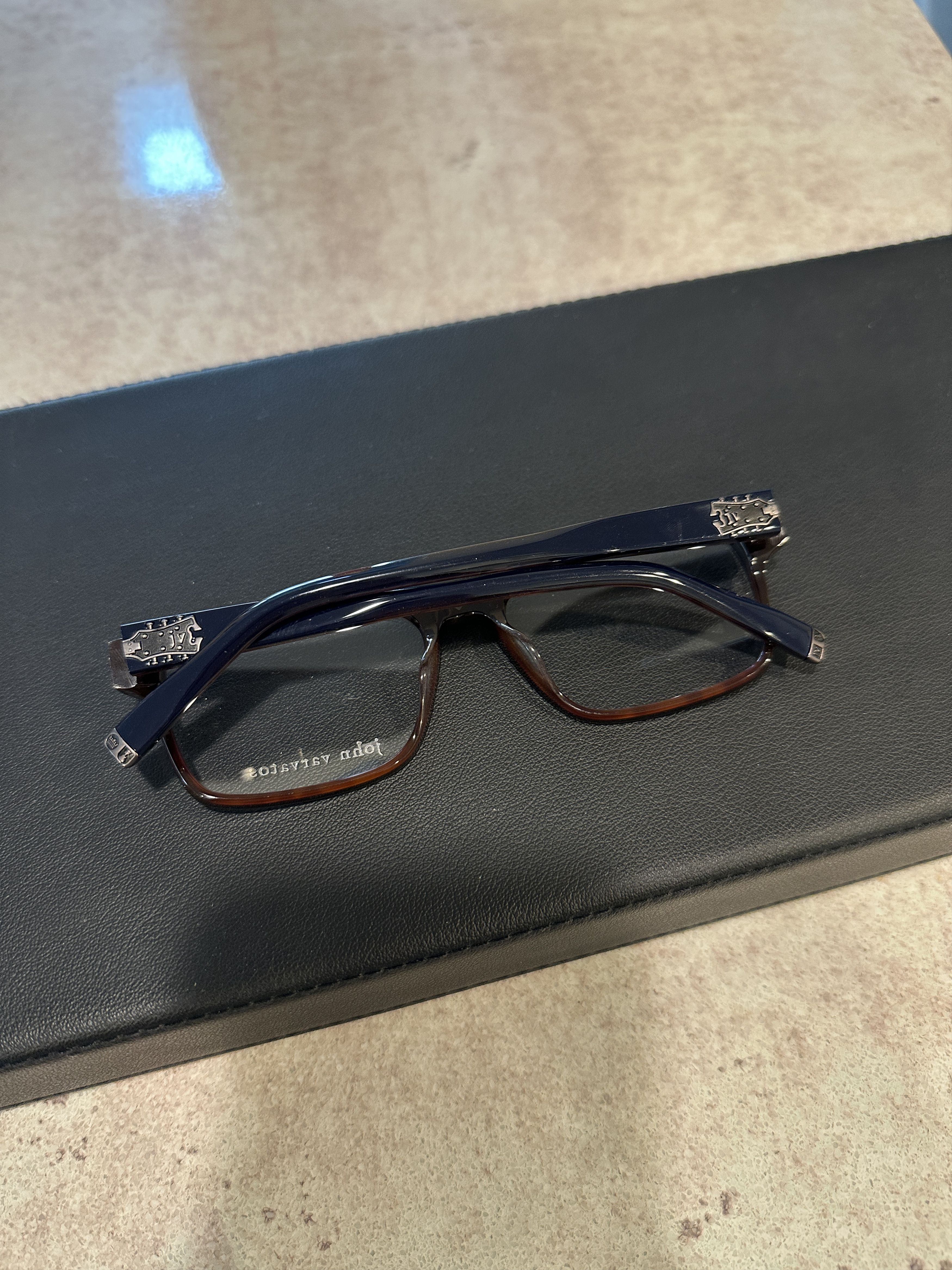 John Varvatos V409 56-18-145 Navy/Brown Glasses Size ONE SIZE - 2 Thumbnail