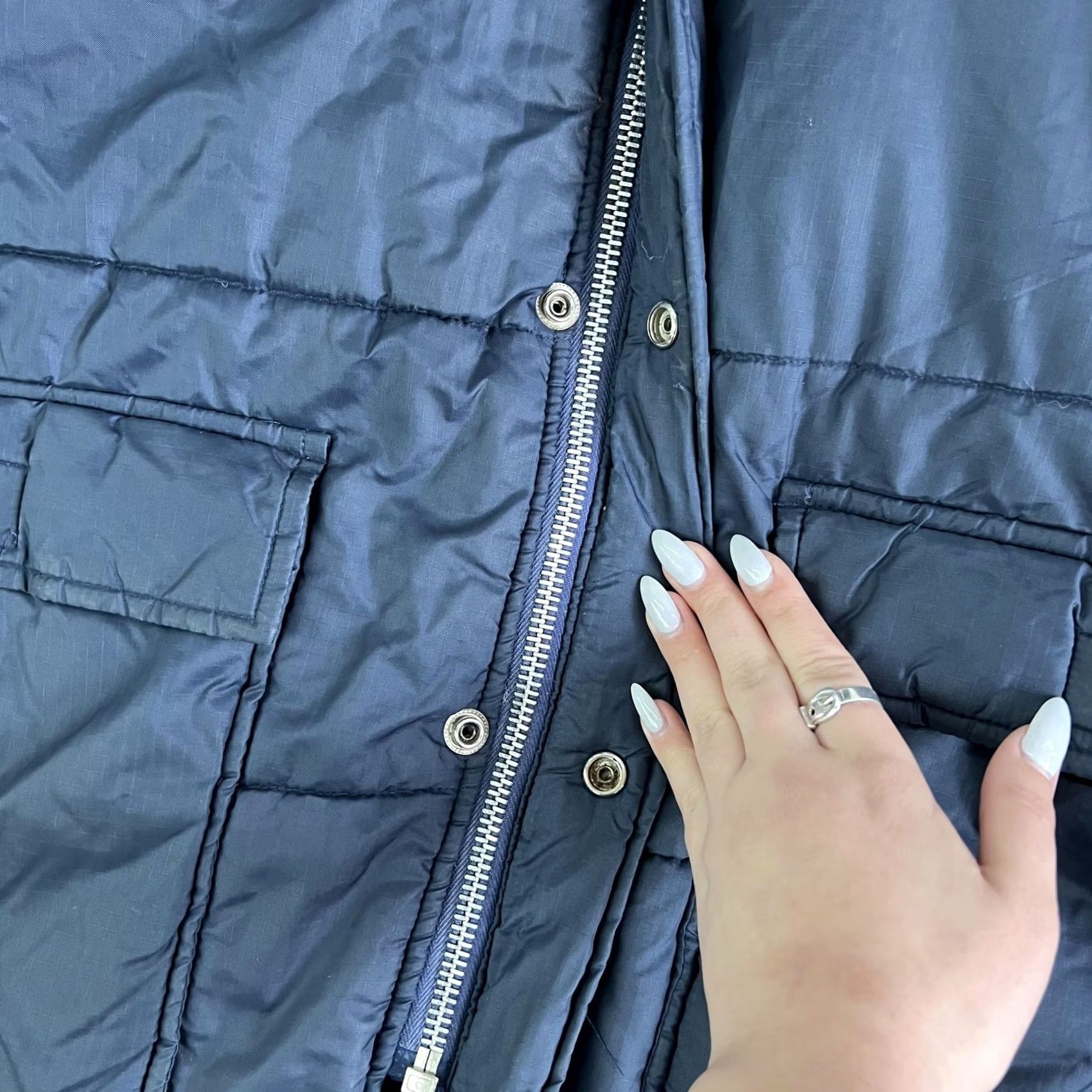 Vintage St Moritz Jacket Mens L Blue Quilted Puffer Full Zip Insulated Collared Nylon Jacket Regular Size L Blue Casual Winter Fall Mens Size US L / EU 52-54 / 3 - 3 Thumbnail
