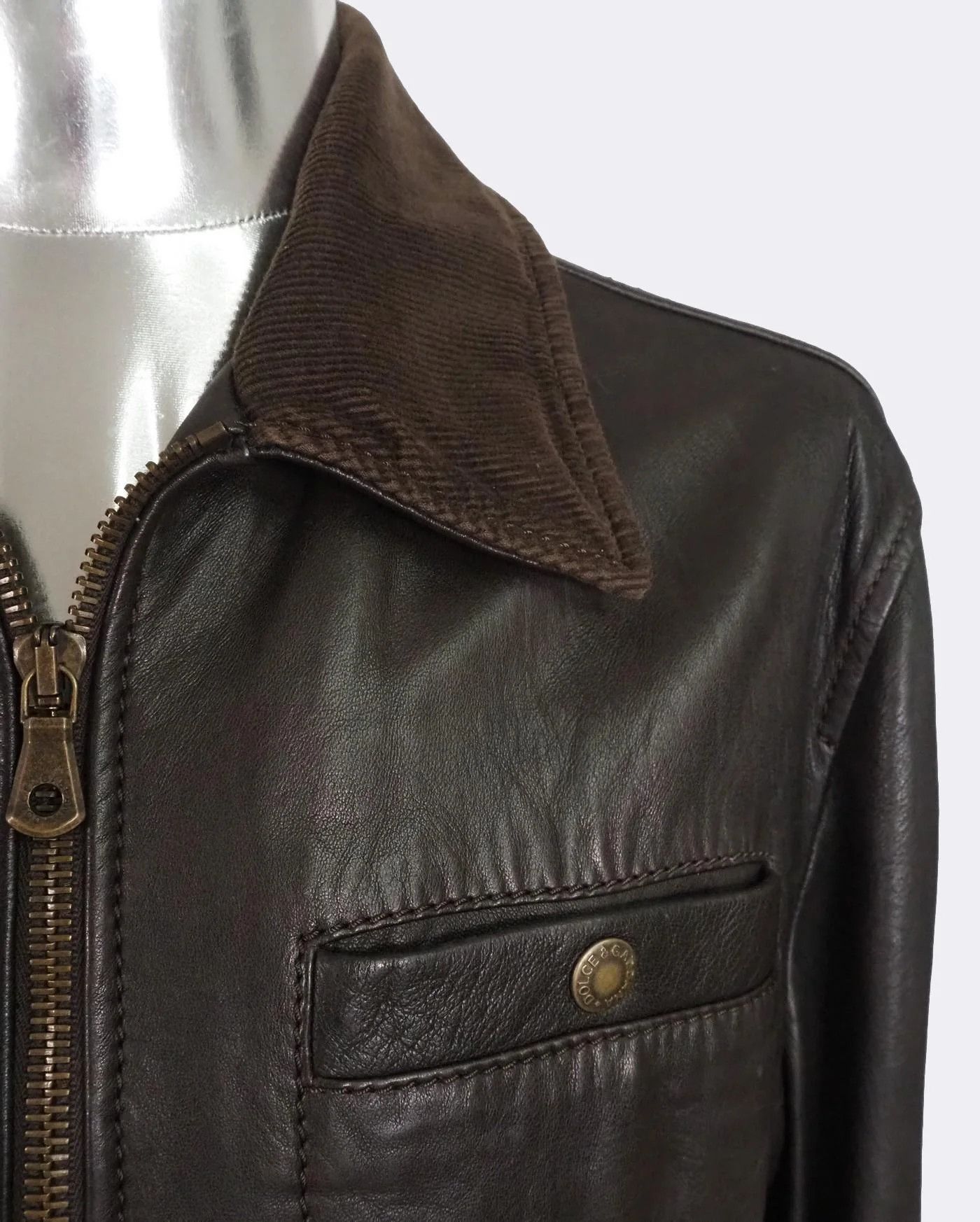 Dolce & Gabbana Dolce & Gabbana Leather Zip with Corduroy Collar $2180 Size US L / EU 52-54 / 3 - 5 Thumbnail