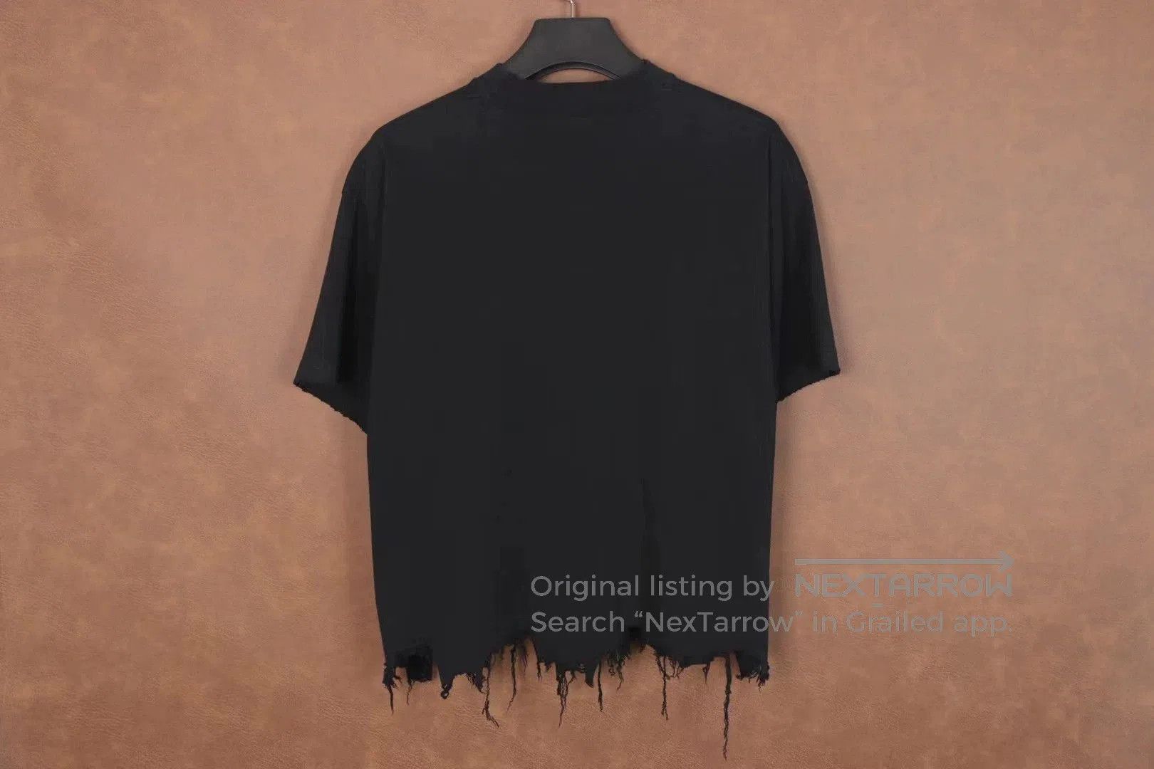 Balenciaga Balenciaga Black Distressed Hem Short-Sleeve T-Shirt. Size US M / EU 48-50 / 2 - 3 Thumbnail