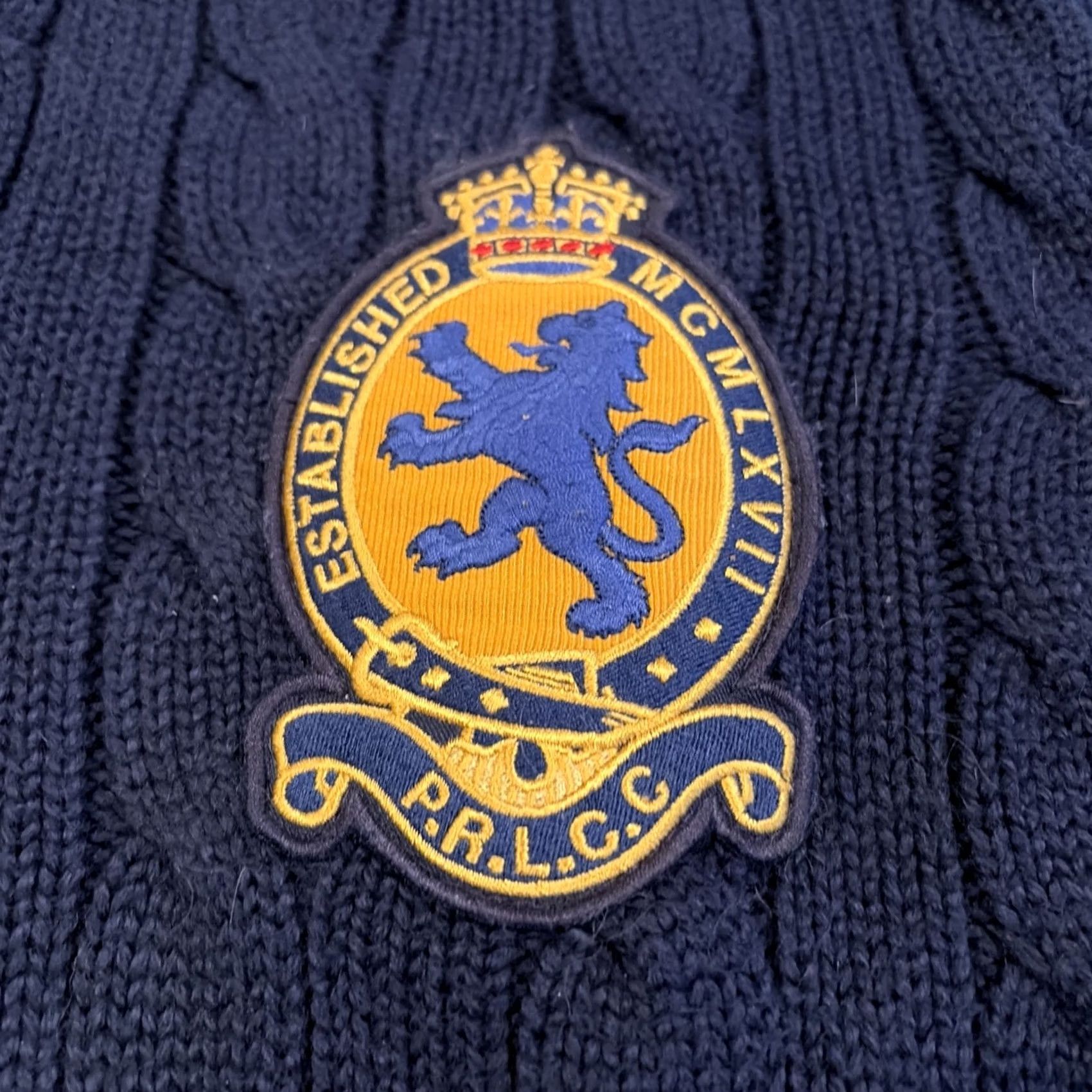 Polo Ralph Lauren VINTAGE Polo Ralph Lauren Navy Cable Knit Quarter Zip Sweater Big Patch XL Men Knit Sweater Size US XL / EU 56 / 4 - 2 Thumbnail