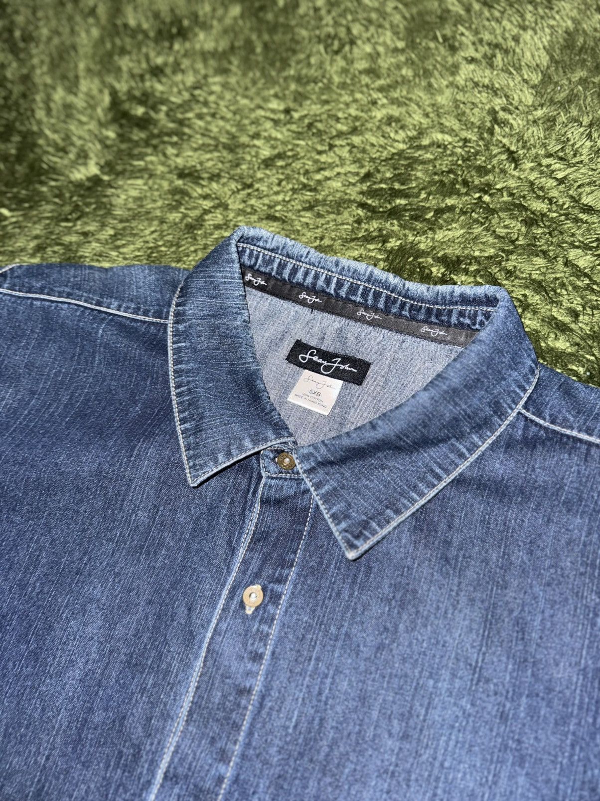 Sean John [5XL] Sean John Panel Cut Denim Shirt Size US XXL / EU 58 / 5 - 2 Thumbnail