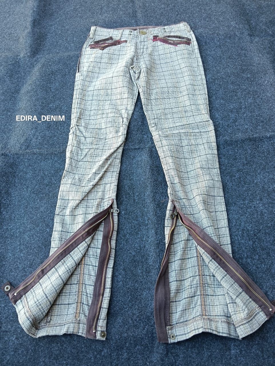 Marithe + Francois Girbaud Marithé François Girbaud Wide Ankle Zip Plaid Pants Size US 28 / EU 44 - 1 Thumbnail