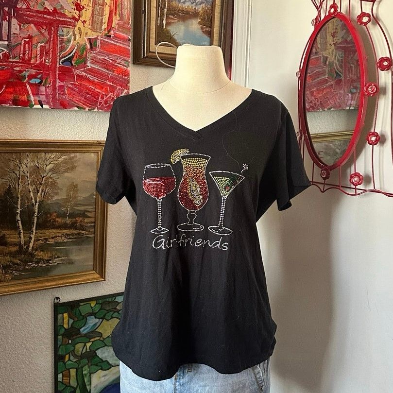 Other ideal t girlfriends bedazzled wine funny shirt Size XXL / US 16-18 / IT 52-54 - 1 Thumbnail