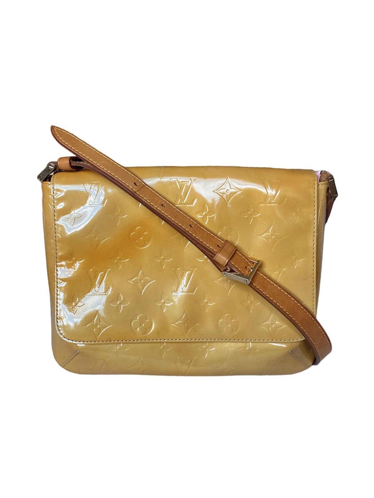 image of Louis Vuitton Vernis Thompson Shoulder Bag M91008 in Yellow, Women's