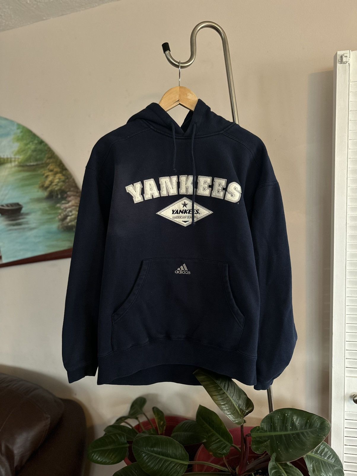 Adidas × Vintage 2000s BOXY Adidas New York Yankees Pullover Hoodie Size US M / EU 48-50 / 2 - 1 Thumbnail