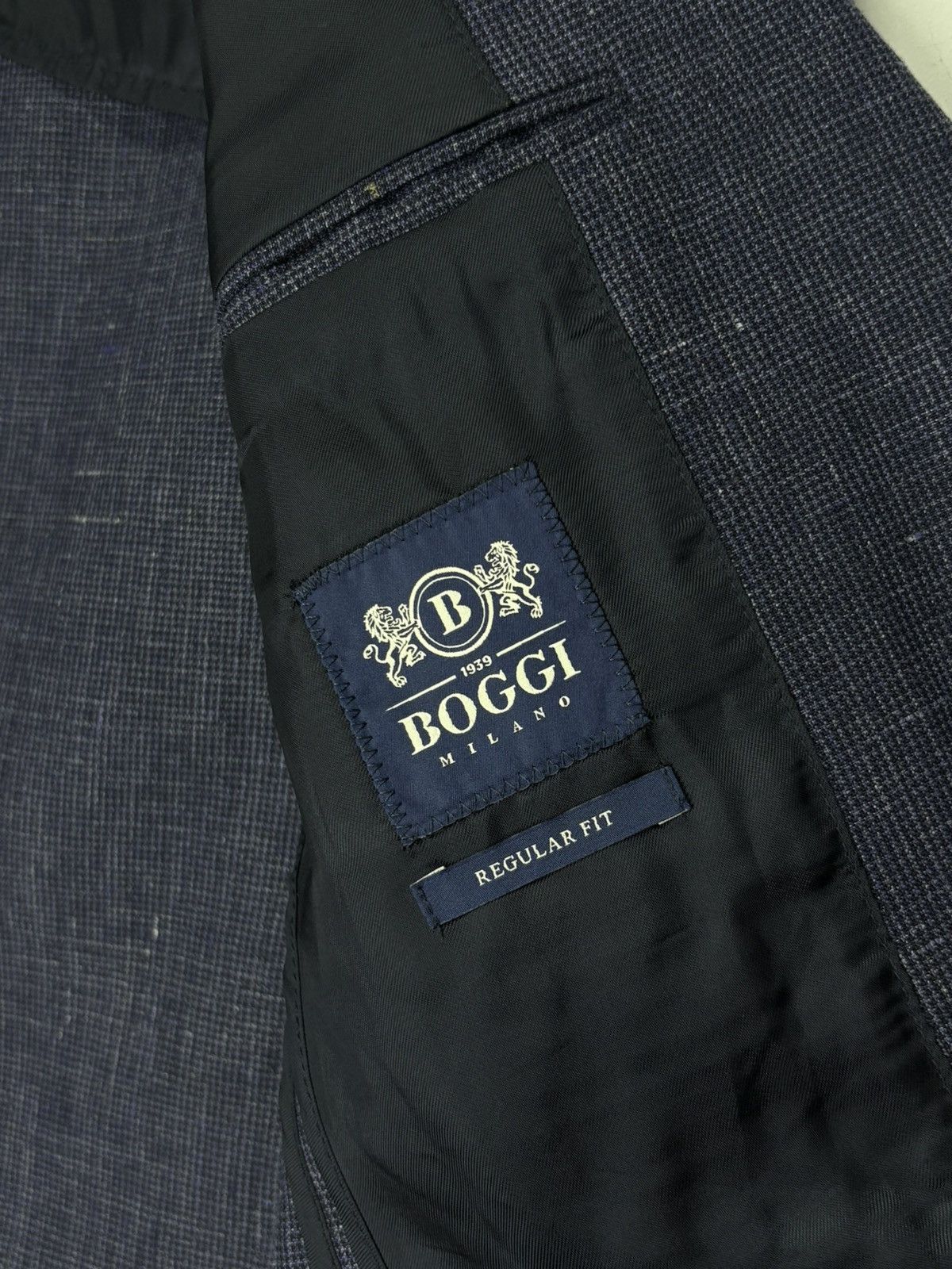 Boggi Boggi Linen Wool Blue Blazer Jacket Men’s 48R Size 48R - 14 Thumbnail