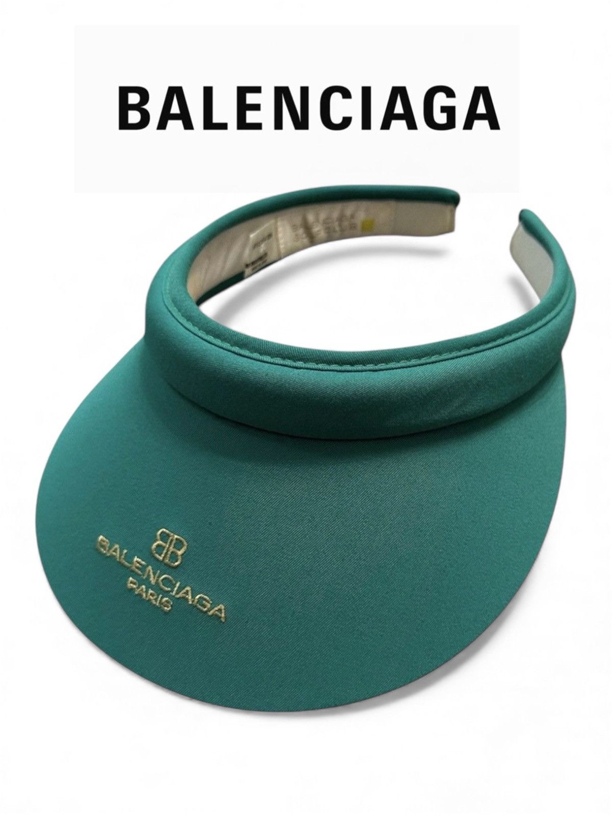 Balenciaga 1990 - Balenciaga BB Logo Visor Hats (Turquoise) Size ONE SIZE - 1 Thumbnail