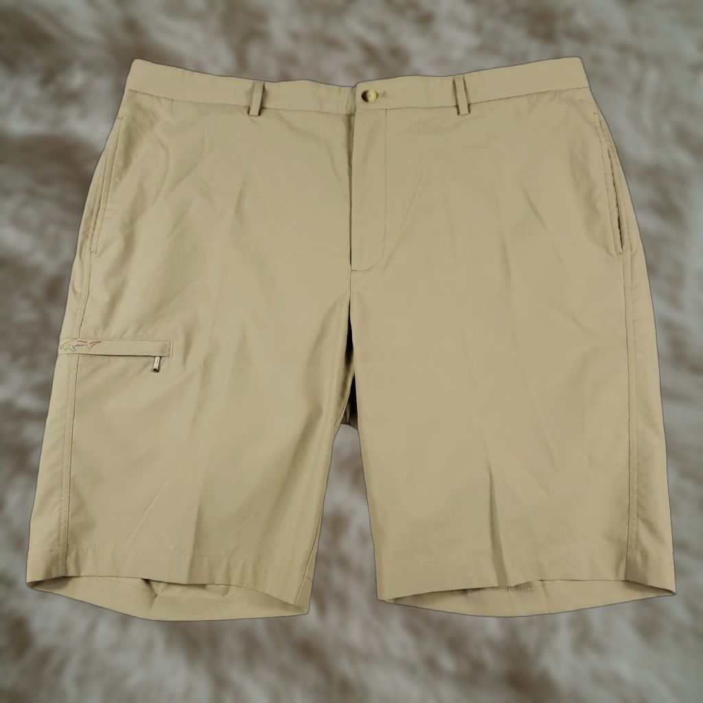 Vintage Greg Norman Shorts Mens 40 Beige Flat Front Chino Golf Casual Size US 40 / EU 56 - 1 Thumbnail