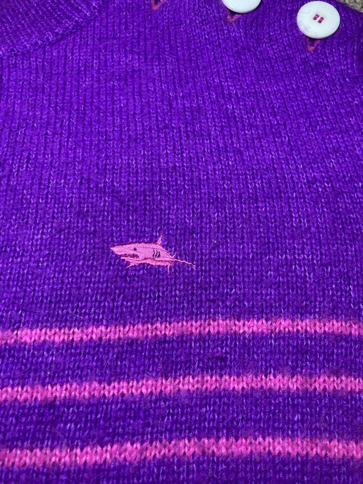 Comme des Garcons × Ganryu 2012 Ganryu Purple Knit Sweater Button Shark Striped Wool Size US S / EU 44-46 / 1 - 4 Thumbnail
