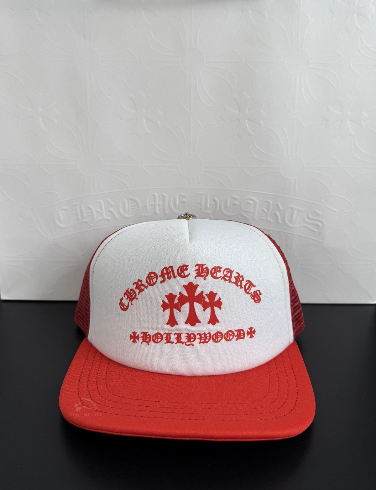 Chrome Hearts Chrome Hearts King Taco Trucker Hat Red/White Size ONE SIZE - 1 Thumbnail