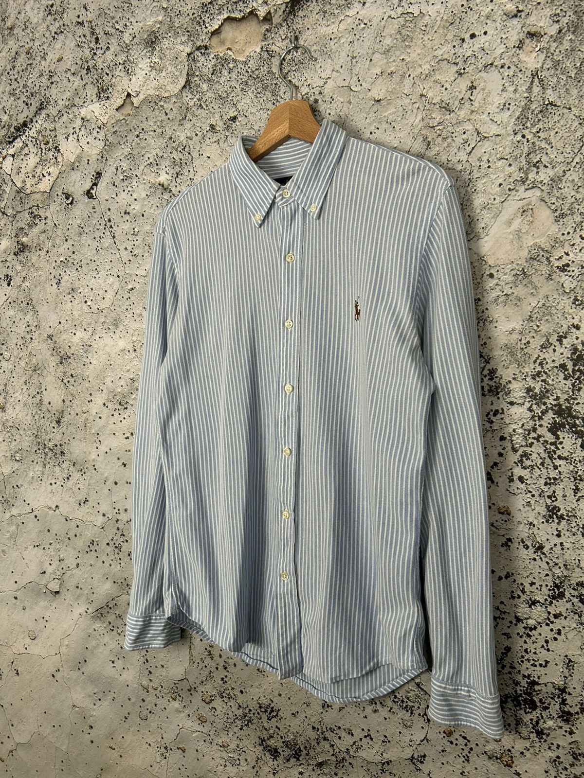 Polo Ralph Lauren Polo Ralph Lauren Stripe Blue Shirt Elegant Vintage Size US M / EU 48-50 / 2 - 2 Thumbnail