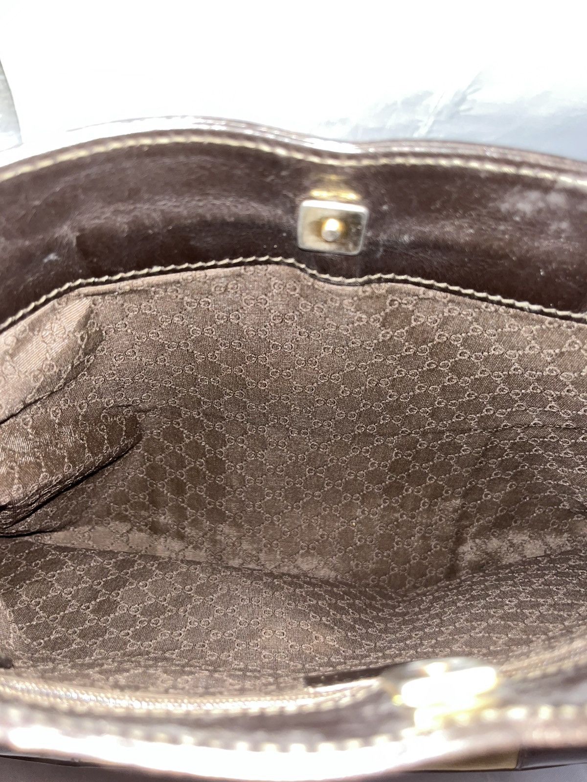 Gucci GUCCI Web Sherry Line Shoulder Bag Canvas Beige Gold Size ONE SIZE - 9 Thumbnail