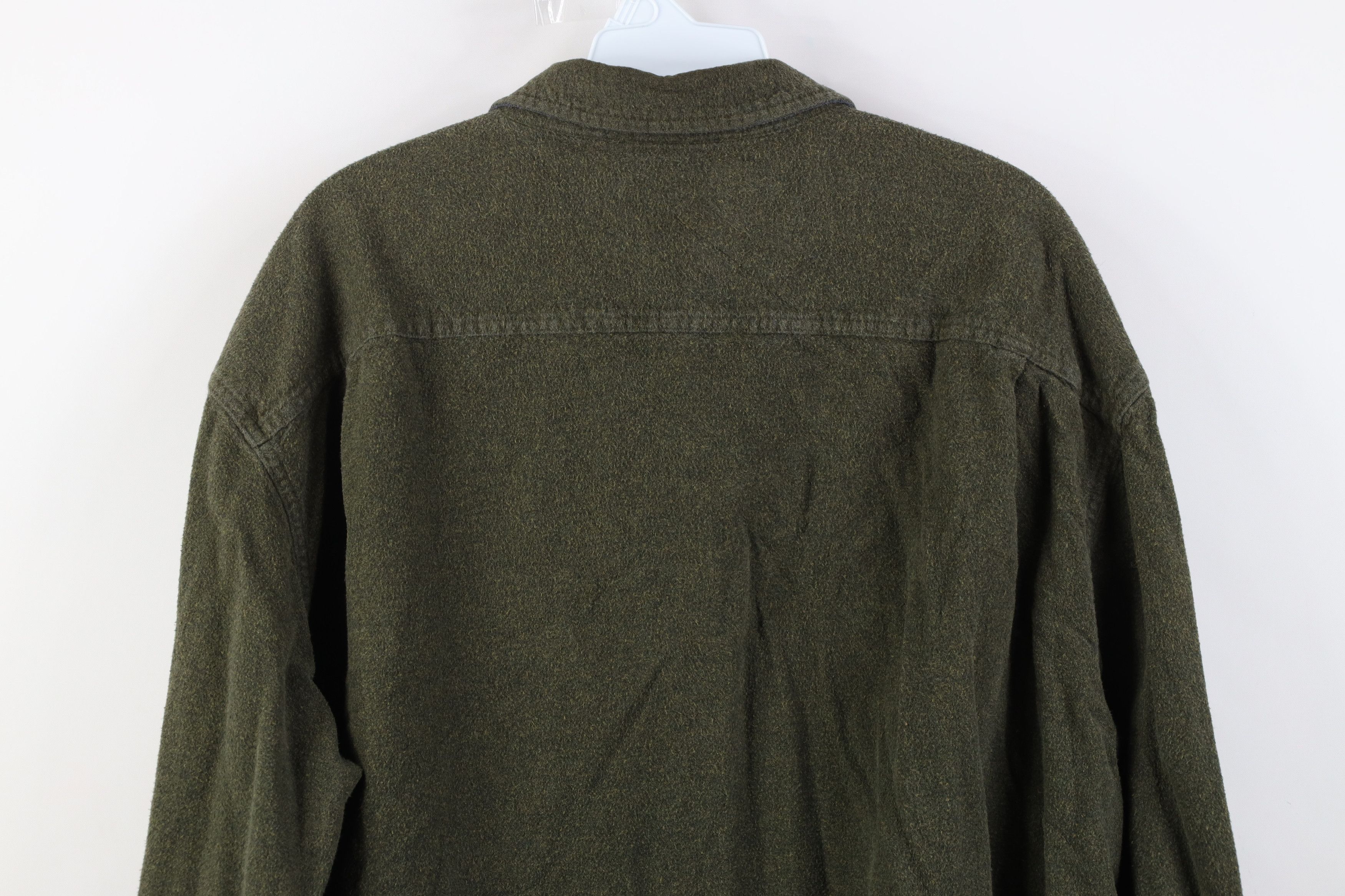 Vintage Vintage 90s Streetwear Chamois Cloth Button Shirt Green Size US XL / EU 56 / 4 - 10 Thumbnail