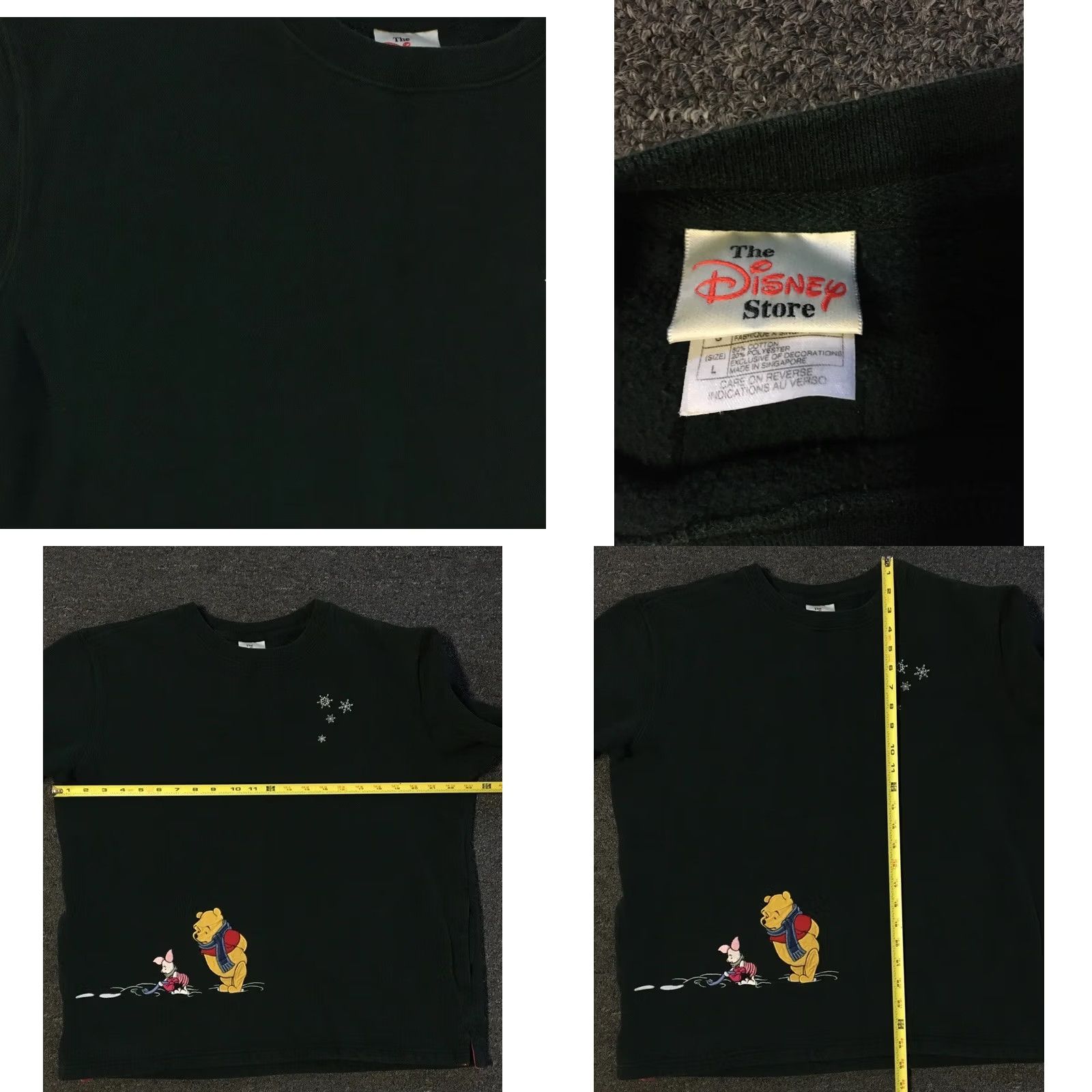 Disney VINTAGE Winnie The Pooh Faded AOP Sweatshirt L Disney Women Green Mickey Mouse Cartoon 90s Grunge Pullover Embroidered Pockets Shirt Size L / US 10 / IT 46 - 8 Thumbnail