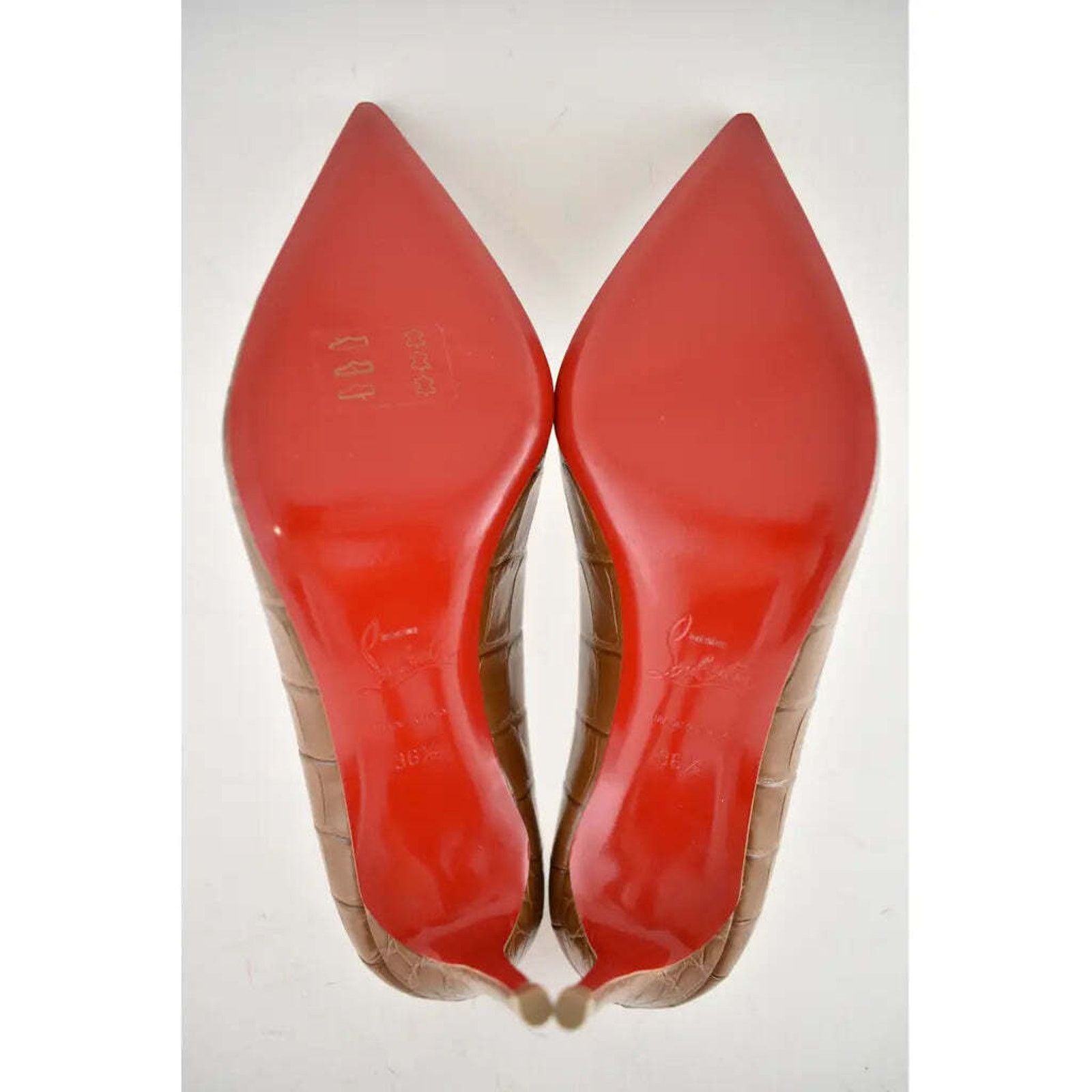 Christian Louboutin Christian Louboutin Kate 85 Brown Biscotto Croc Classic Size US 6.5 / IT 36.5 - 12 Thumbnail