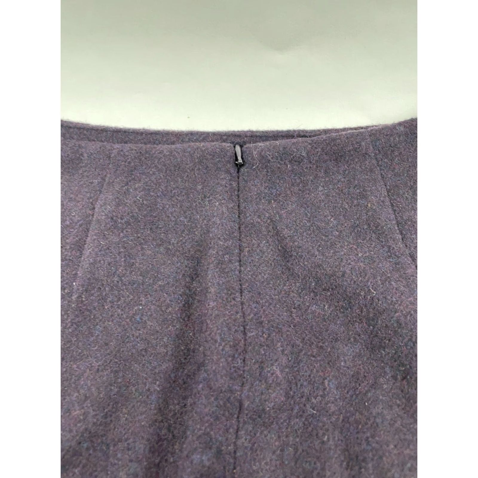 Vintage Lena Gabrielle Pencil Skirt Women's Size 8 Dark Purple Back Zip Wool Blend Lined Size 30" / US 8 / IT 44 - 3 Thumbnail