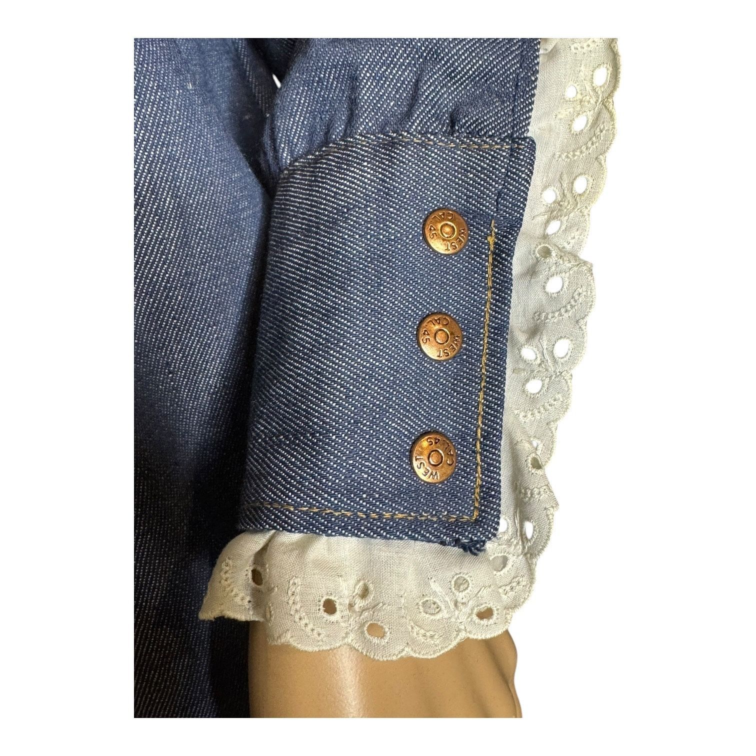 Vintage Vtg Bar C authentic western denim shirt dagger collar eyelet Size M / US 6-8 / IT 42-44 - 11 Thumbnail
