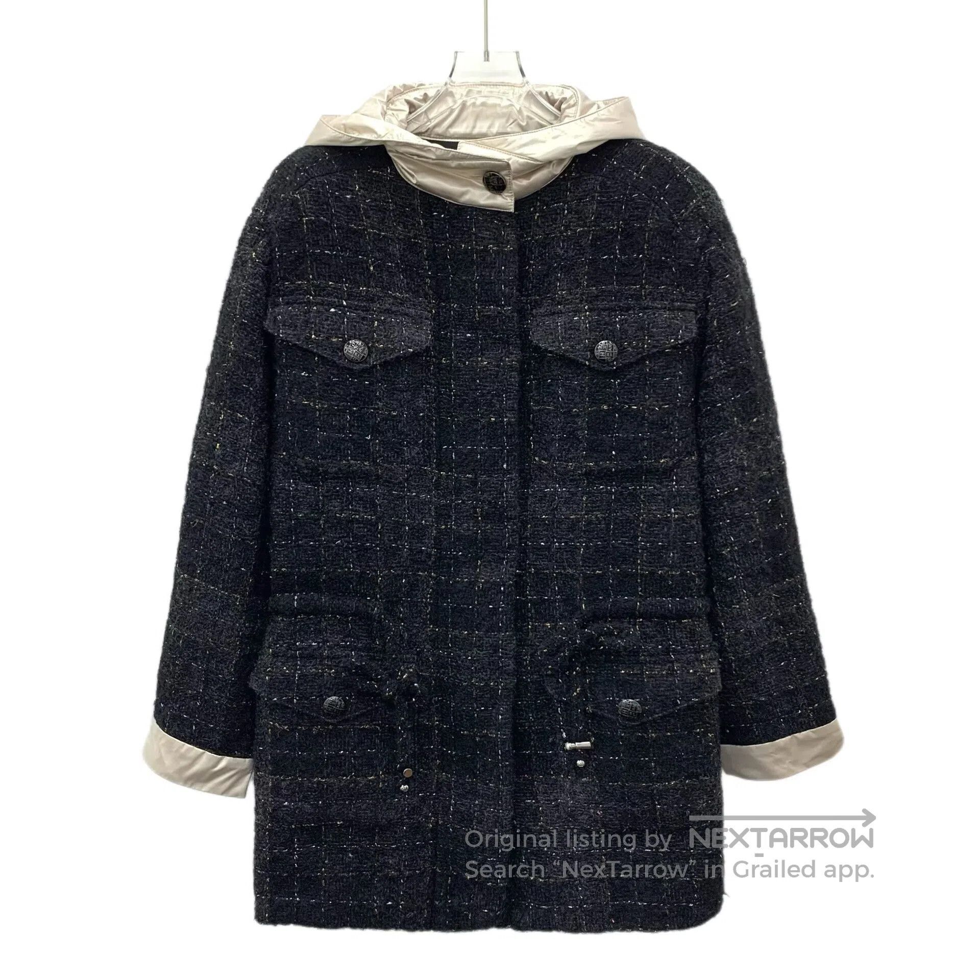 Chanel Chanel Black Gold Thread Wool Woven Tweed Hooded Long Slee Size XS / US 0-2 / IT 36-38 - 1 Thumbnail