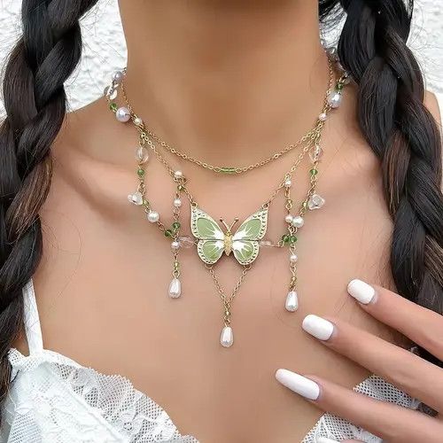 Japanese Brand × Vintage 2Pcs Kpop Multilayer Lovely Butterfly Pendan Size ONE SIZE - 1 Thumbnail
