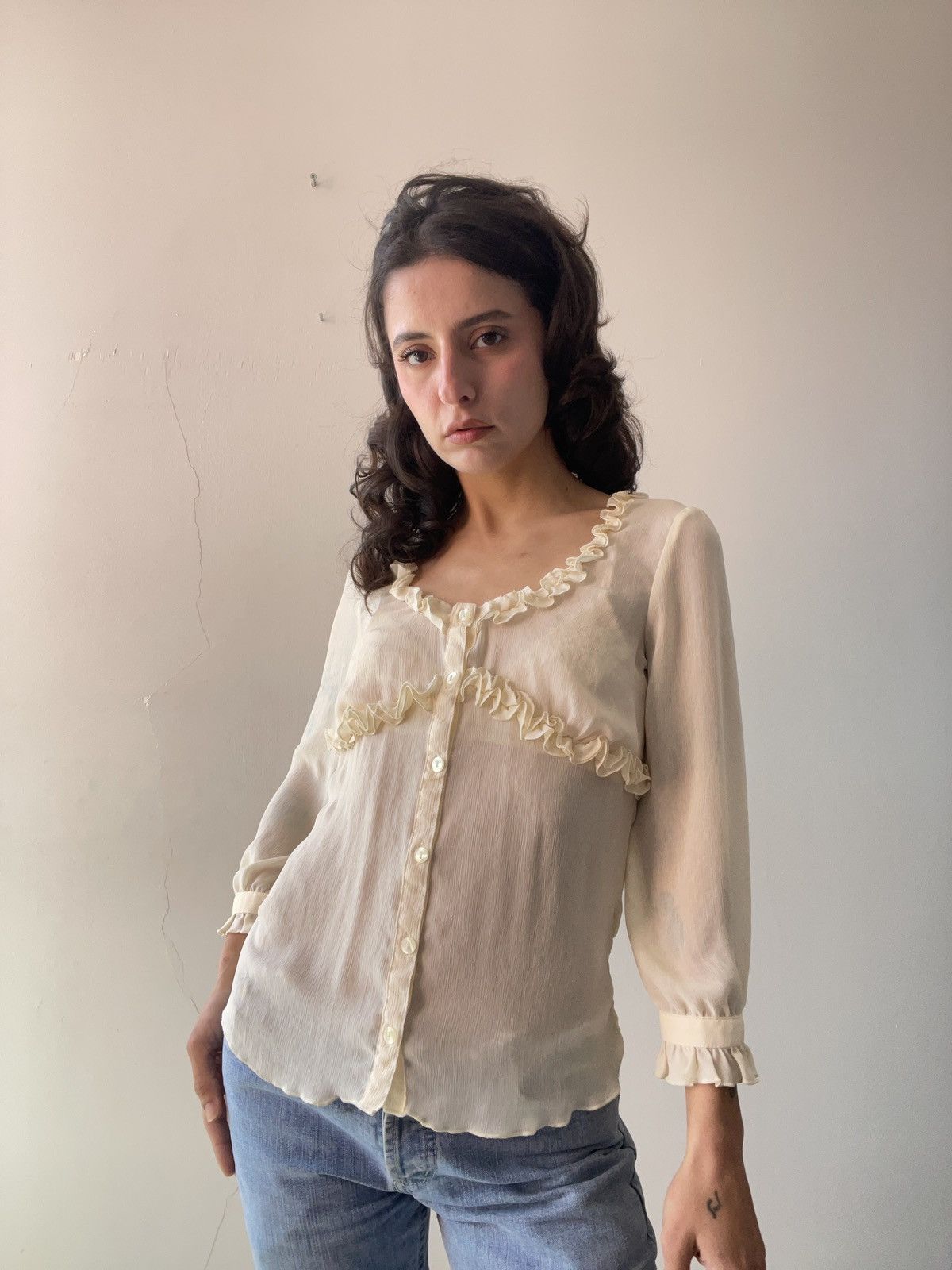 Vintage Italian silk dress Size M / US 6-8 / IT 42-44 - 2 Thumbnail