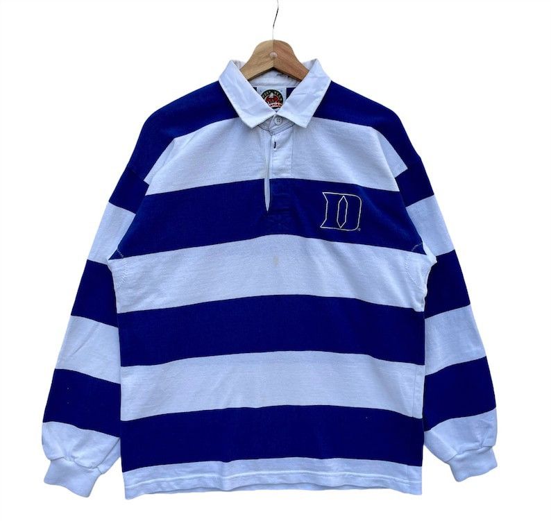 Barbarian × Rugby Ralph Lauren × Vintage Vintage 90s Barbarian Rugby Wear Striped Long Sleeve Shirt Size US L / EU 52-54 / 3 - 1 Thumbnail
