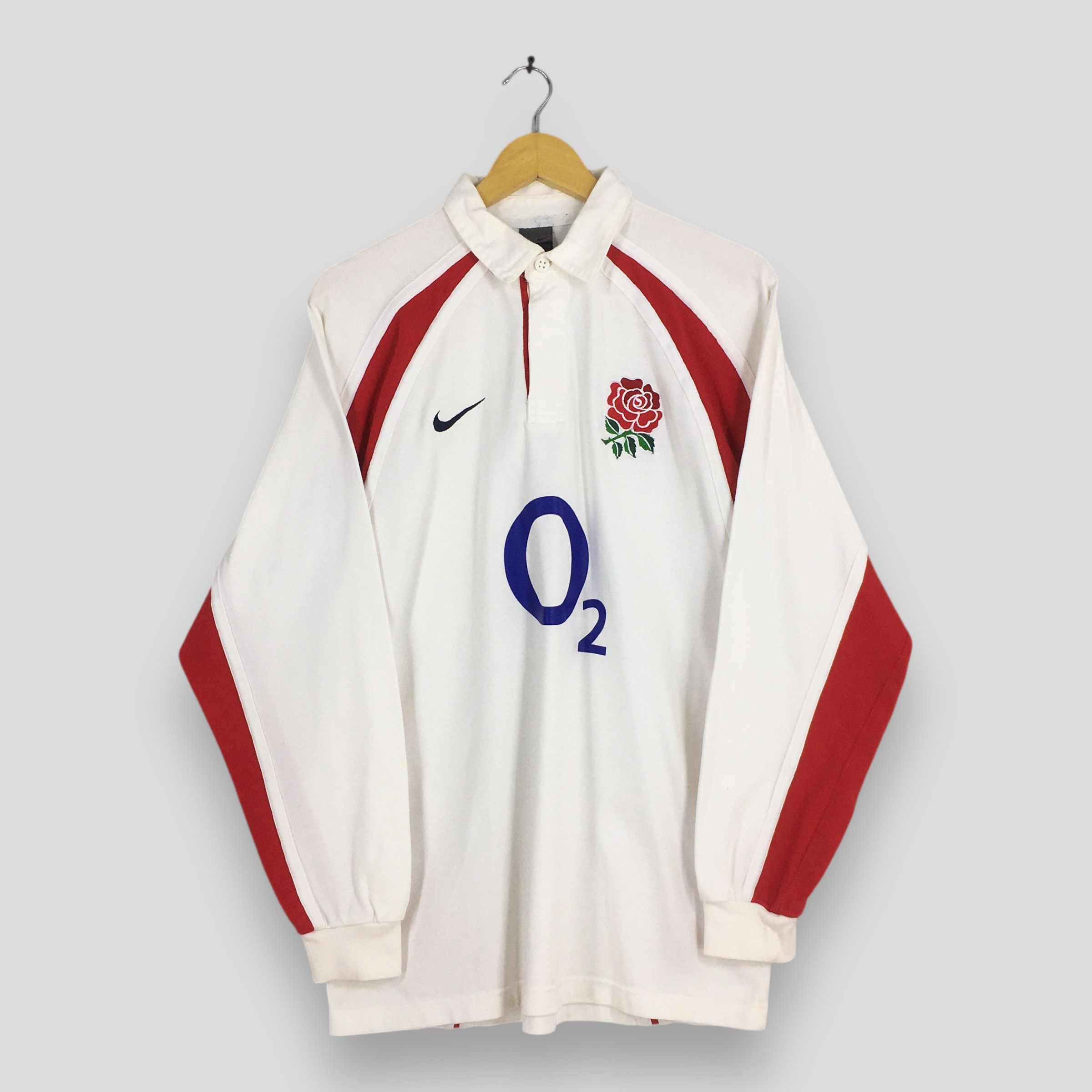 Vintage 2000s Nike O2 England Rugby Jersey Polo Rugby Medium