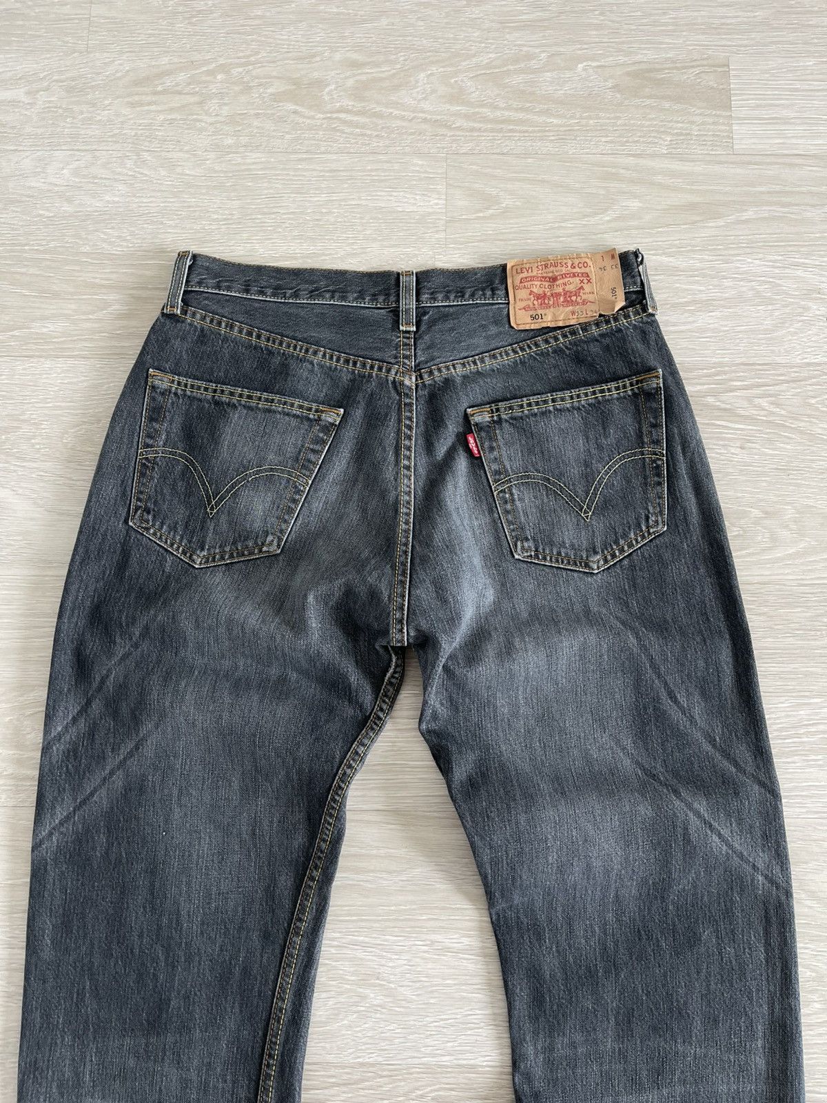 Levi's Vintage 00s Levi's 501 Gray Washed Denim Straight Jeans Size US 33 - 9 Thumbnail