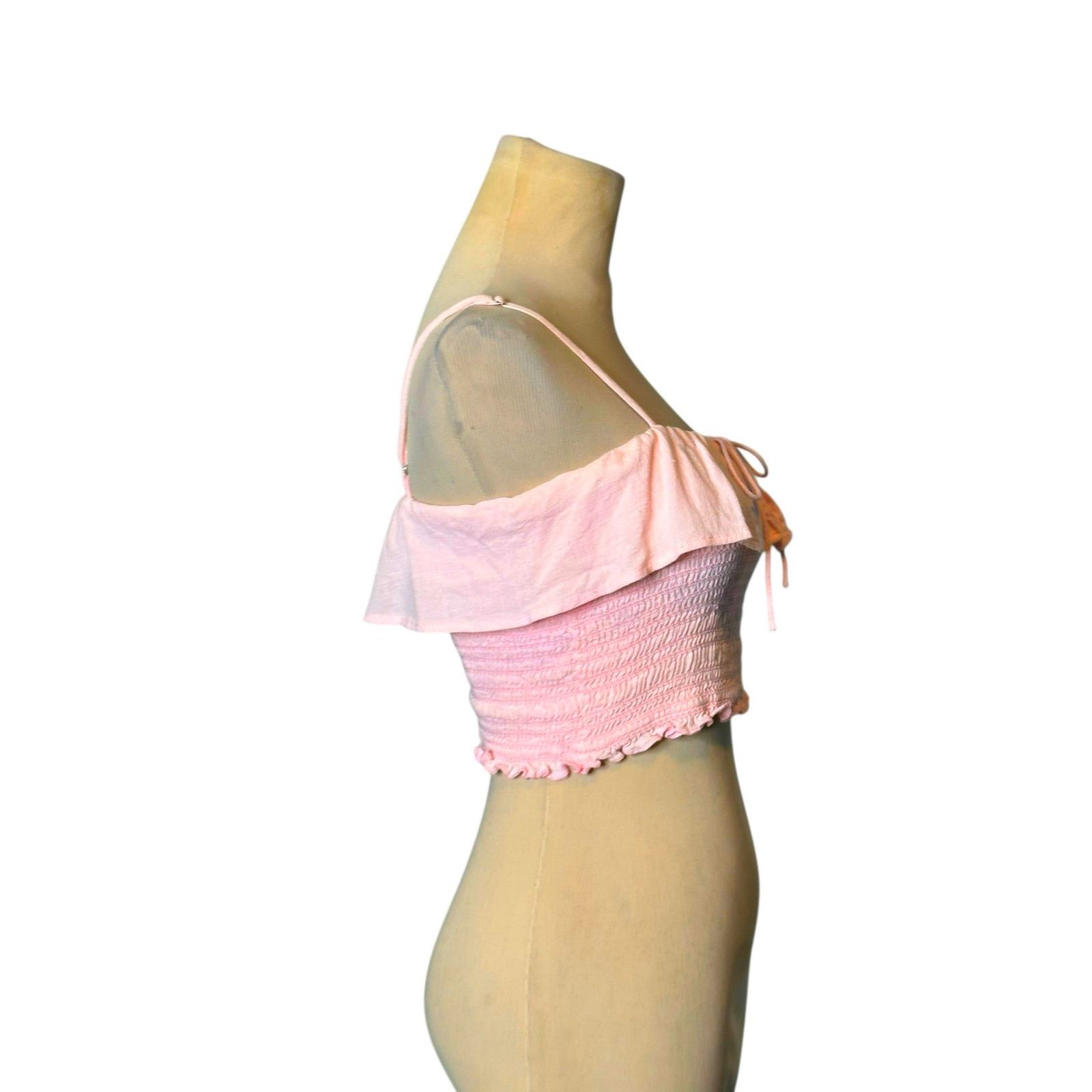 superdown SuperDown pink ruffle smocked crop tank top size Small Size S / US 4 / IT 40 - 7 Thumbnail