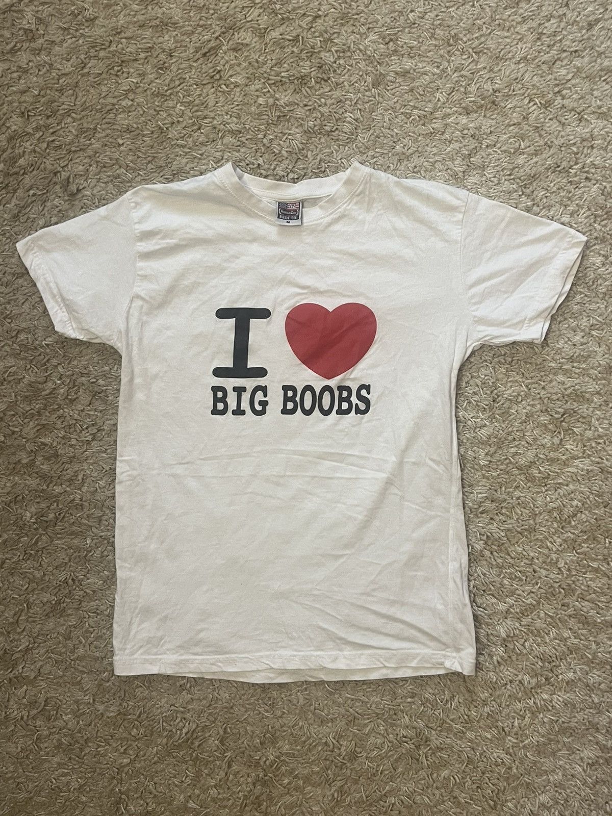 Vintage Vintage y2K Funny Tee I Love <3 Big Boobs Humor crazy tee Size US M / EU 48-50 / 2 - 1 Thumbnail