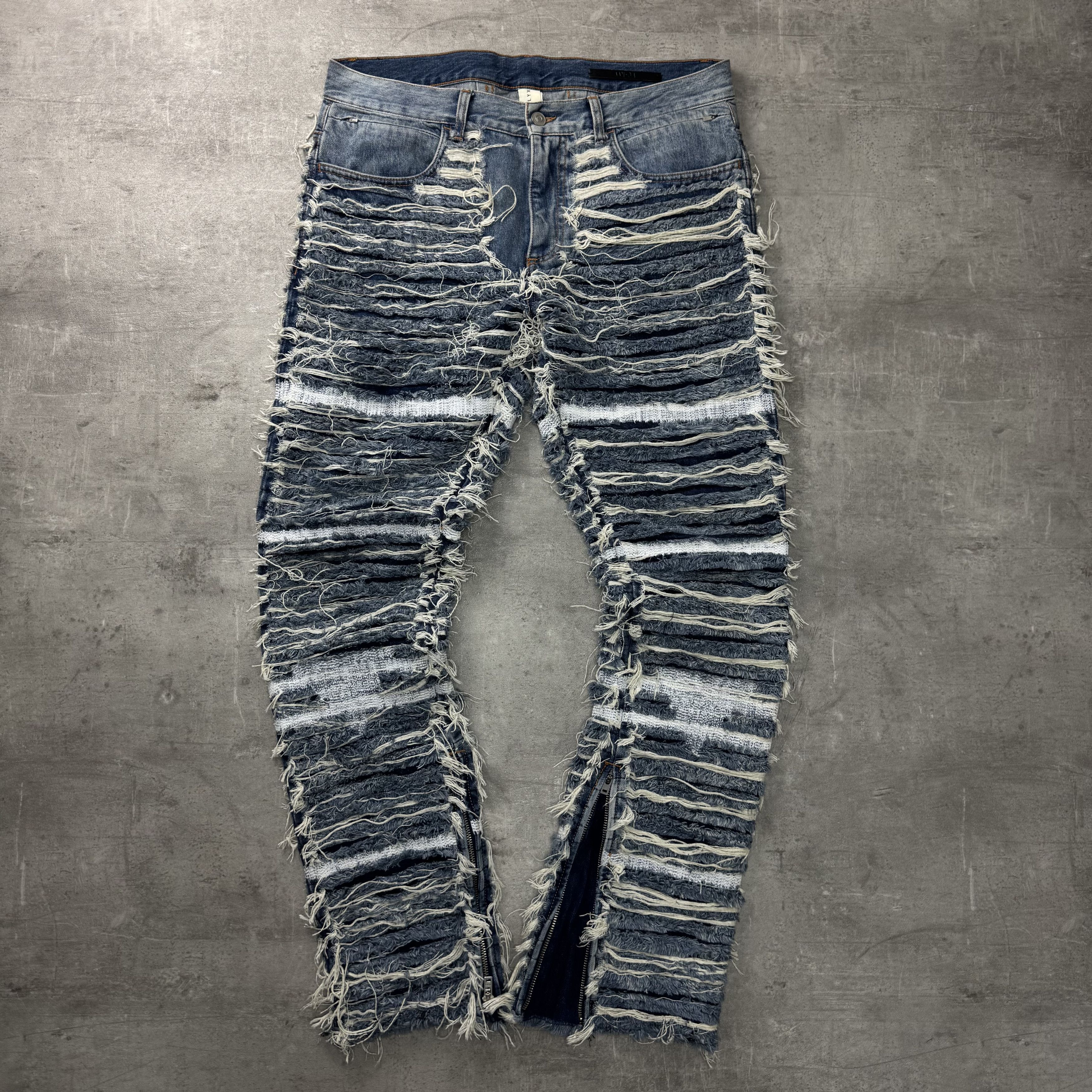 1017 ALYX 9SM × Blackmeans 1017 ALYX 9SM BLACKMEANS Shredded Denim Distressed Jeans Size US 34 / EU 50 - 8 Thumbnail