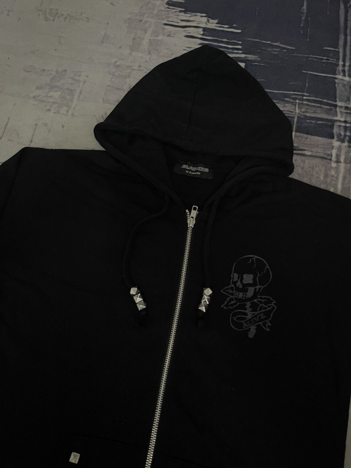 Seditionaries 2000s GLAD NEWS STUDDED SKULL BONES HOODIE ZIPPER RARE Size US M / EU 48-50 / 2 - 5 Thumbnail