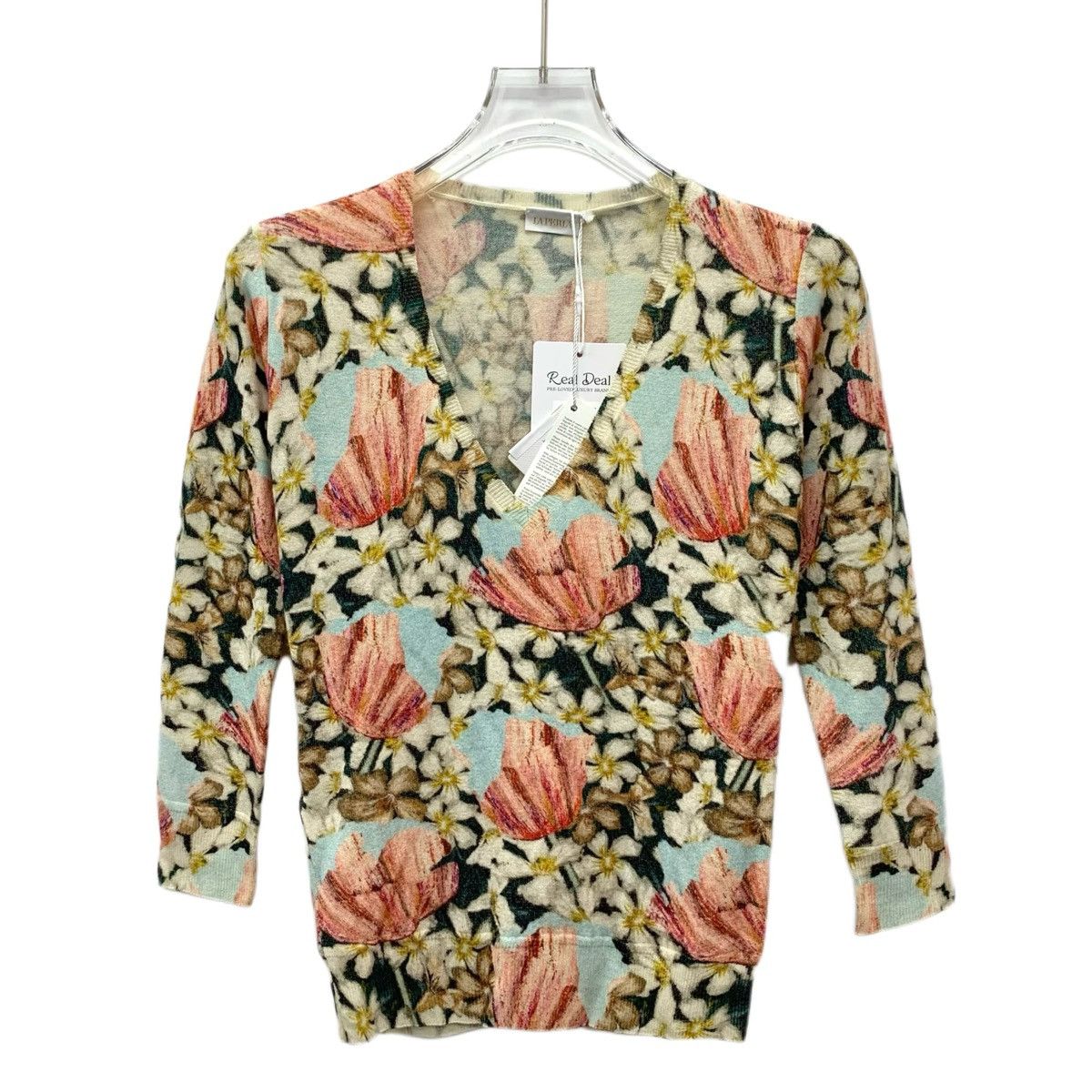 La Perla La Perla Cashmere V-neck Long Sleeve Knit Sweater K26WX Size S / US 4 / IT 40 - 1 Thumbnail