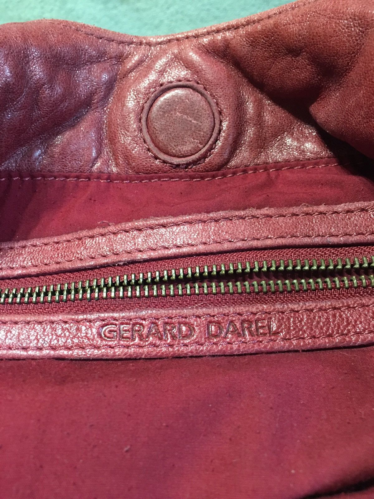 Gerard Darel Gerard Darel Lamb Leather Red Shoulder Hobo Bag Size ONE SIZE - 10 Thumbnail