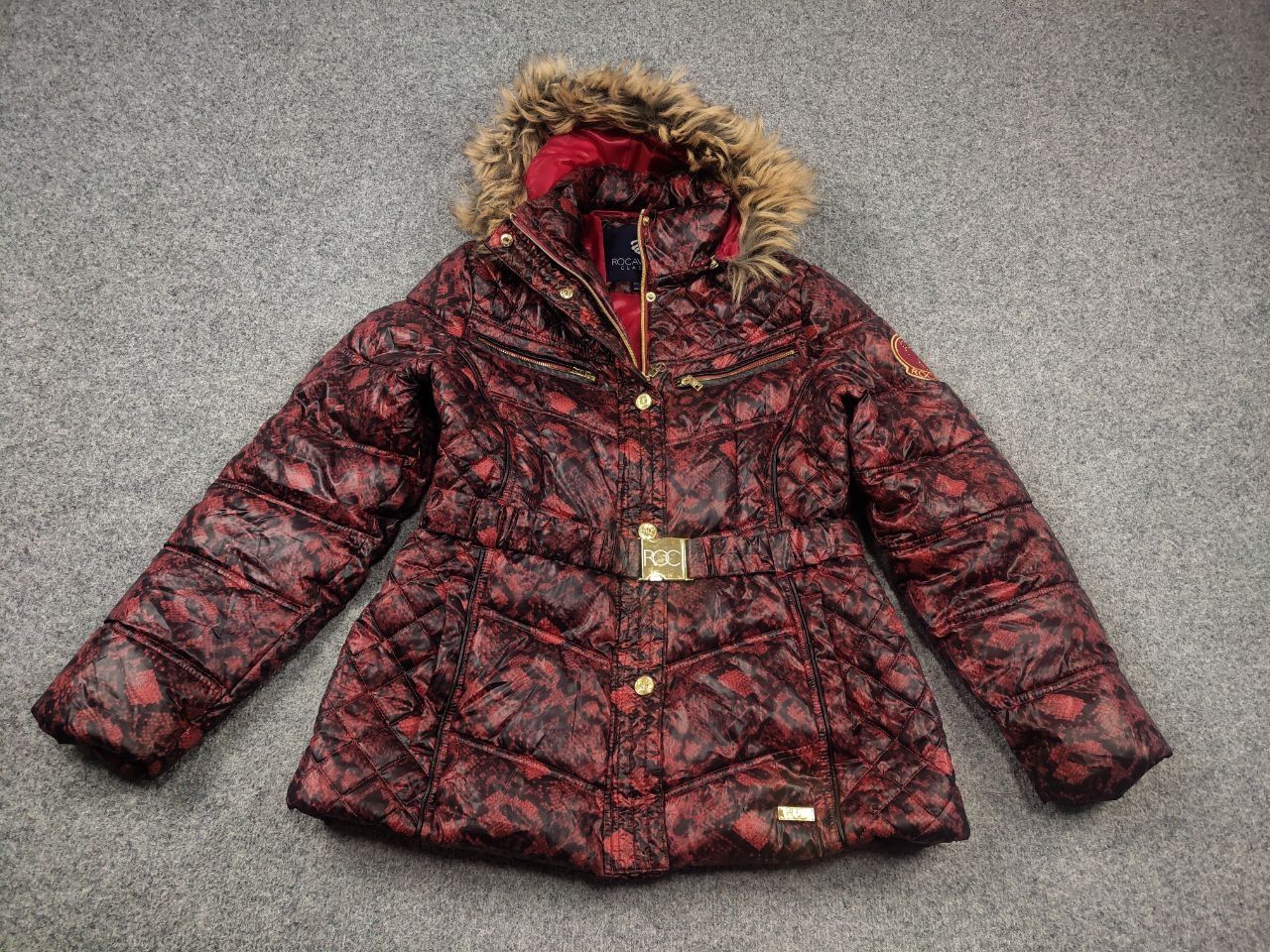Rocawear Vintage Rocawear Y2K Style red pattern Fur Hoodie Jacket LGB Size L / US 10 / IT 46 - 3 Thumbnail