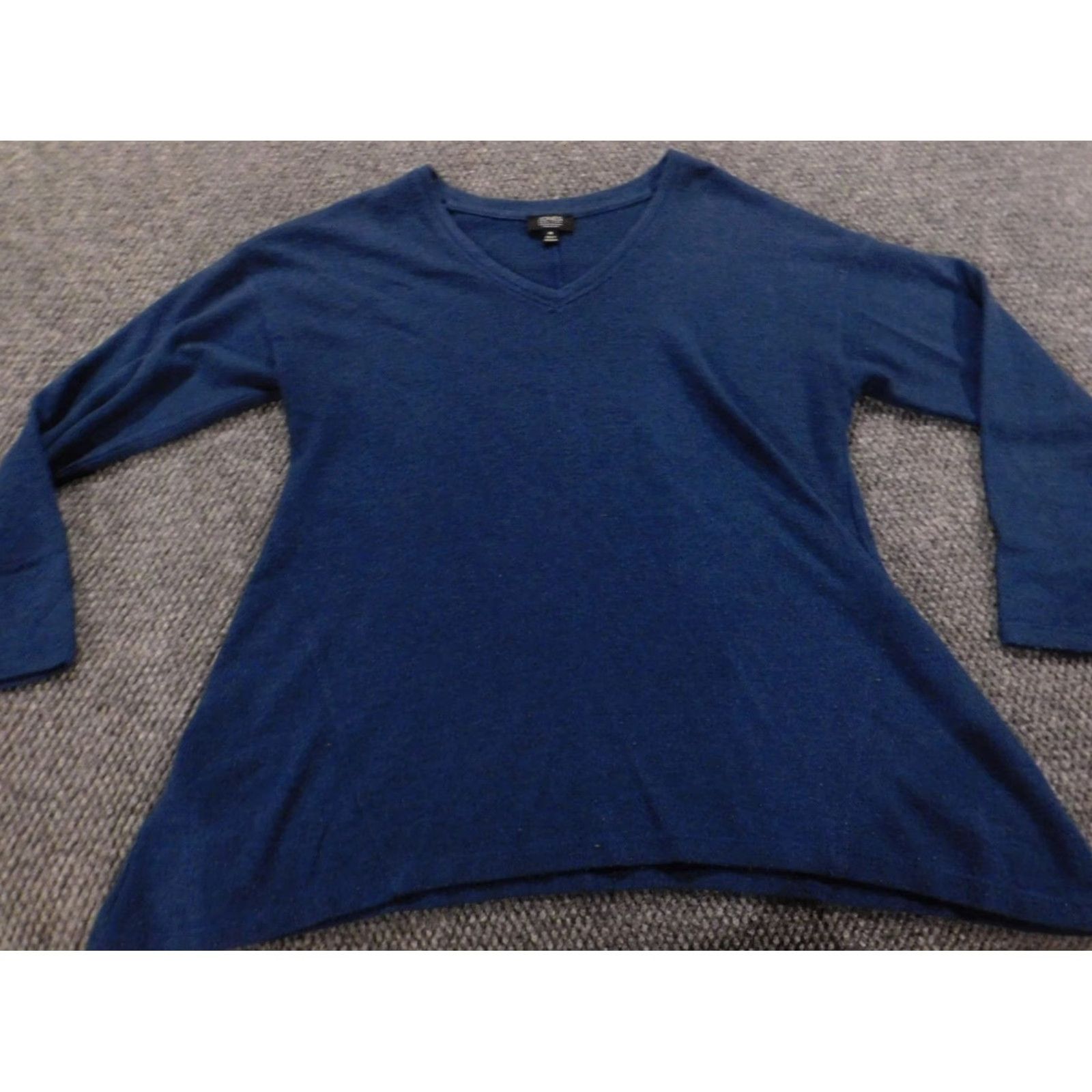 Jones New York Jones New York Womens Medium Blue Pullover Knit Sweatshirt Turtleneck Raglan Long Sleeve Cotton Polyester Logo Modern Stretch Sweater Size M / US 6-8 / IT 42-44 - 2 Thumbnail