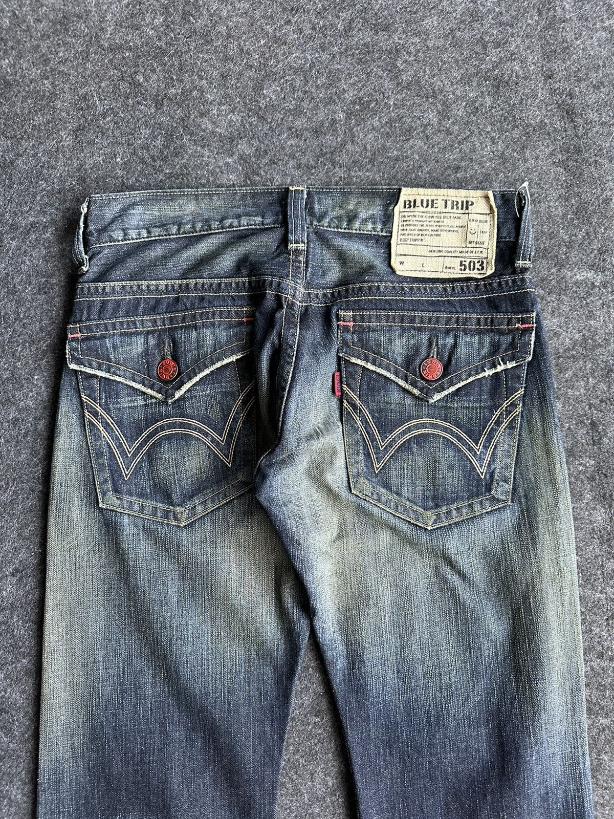 Edwin Vintage Edwin 503 Blue Trip Flare Washed Denim D383 Size US 28 / EU 44 - 6 Thumbnail