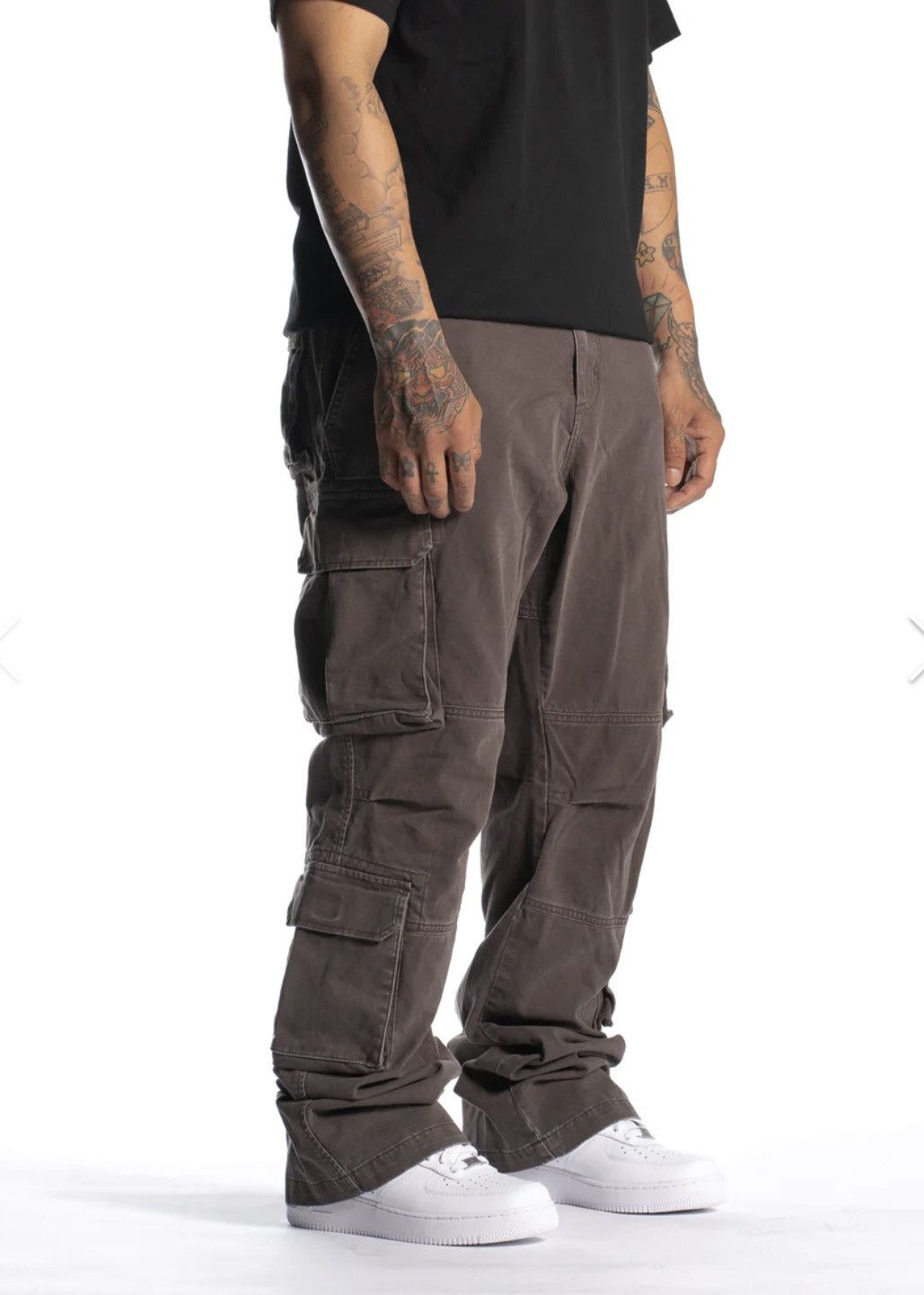 Mintcrew Wide leg utility cargo pants trousers brown size 30 Size US 30 / EU 46 - 2 Thumbnail