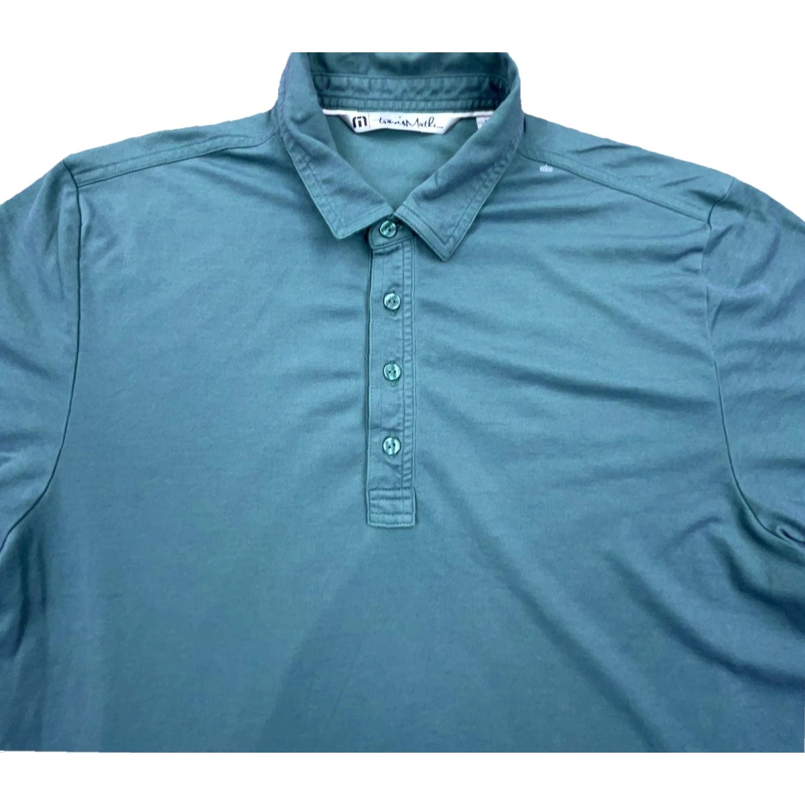 TravisMathew Travis Mathew Polo Shirt Men Large Green Pima Performance Golf Tennis Adult Size US L / EU 52-54 / 3 - 4 Thumbnail